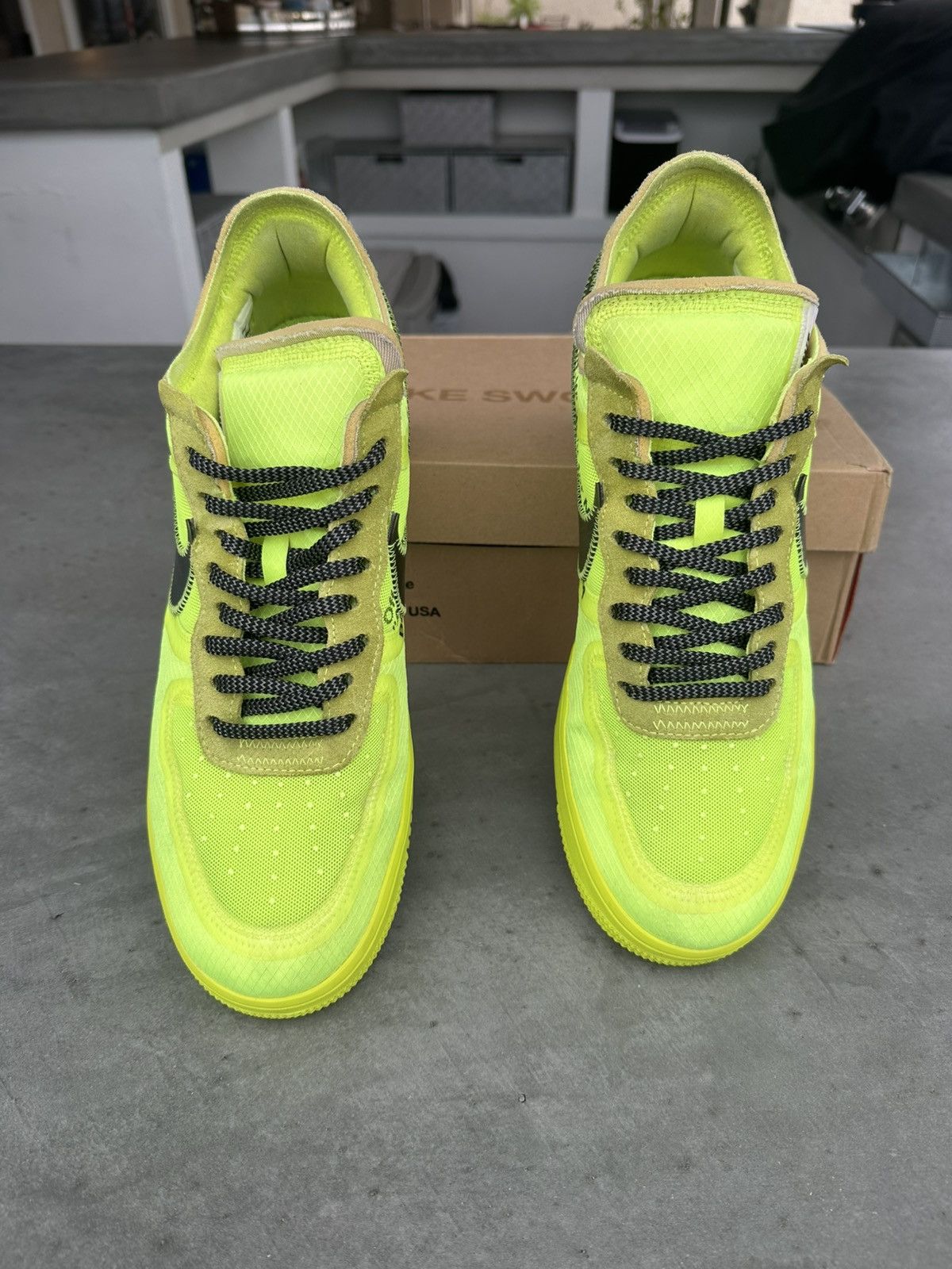 Nike × Off-White × Virgil Abloh Nike Air Force 1 Off White Volt Size US 12 / EU 45 - 5 Thumbnail