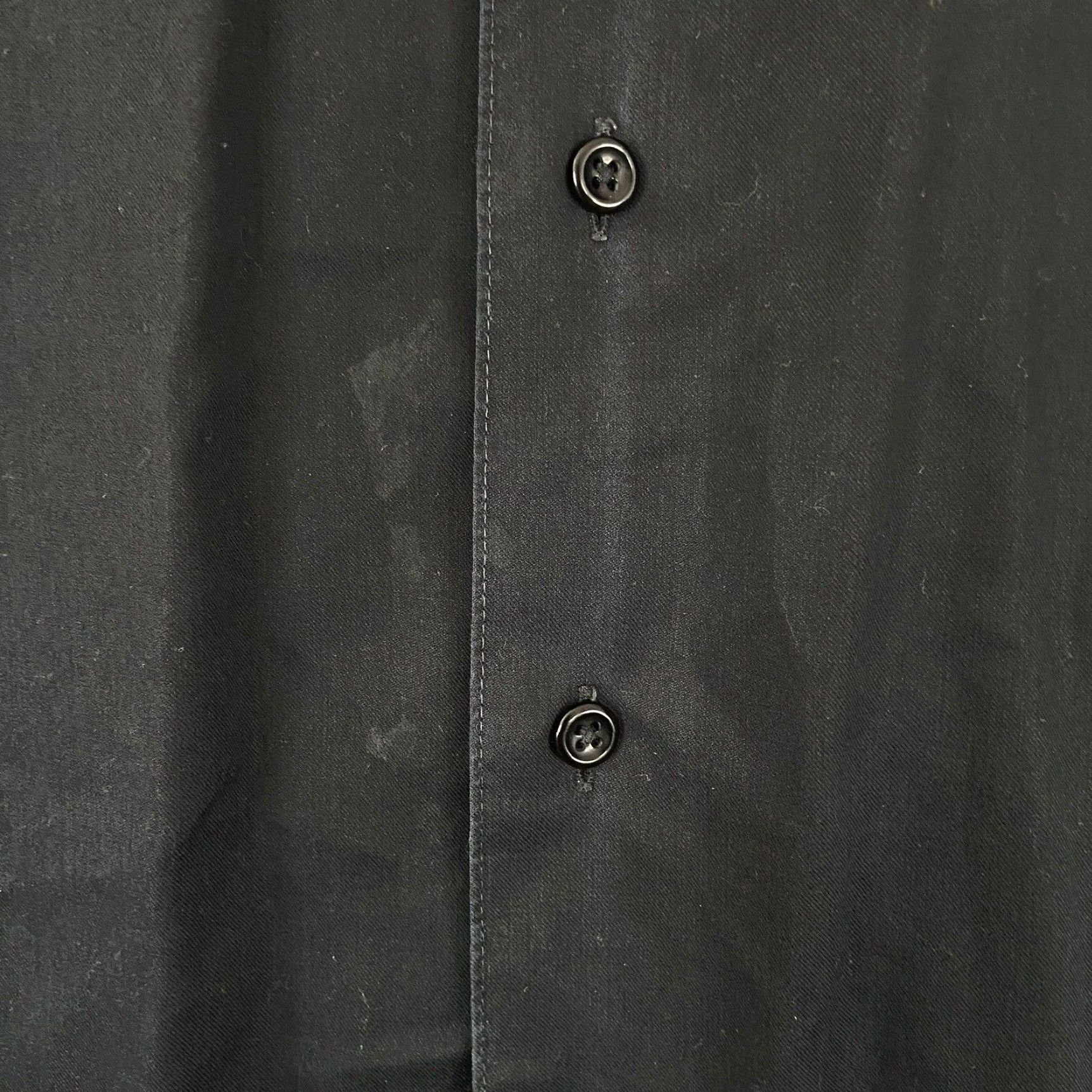 Pronto Uomo VINTAGE Pronto Uomo Men's Dress Shirt Long Sleeve 17 Black 90s Mens Size 46R - 4 Thumbnail