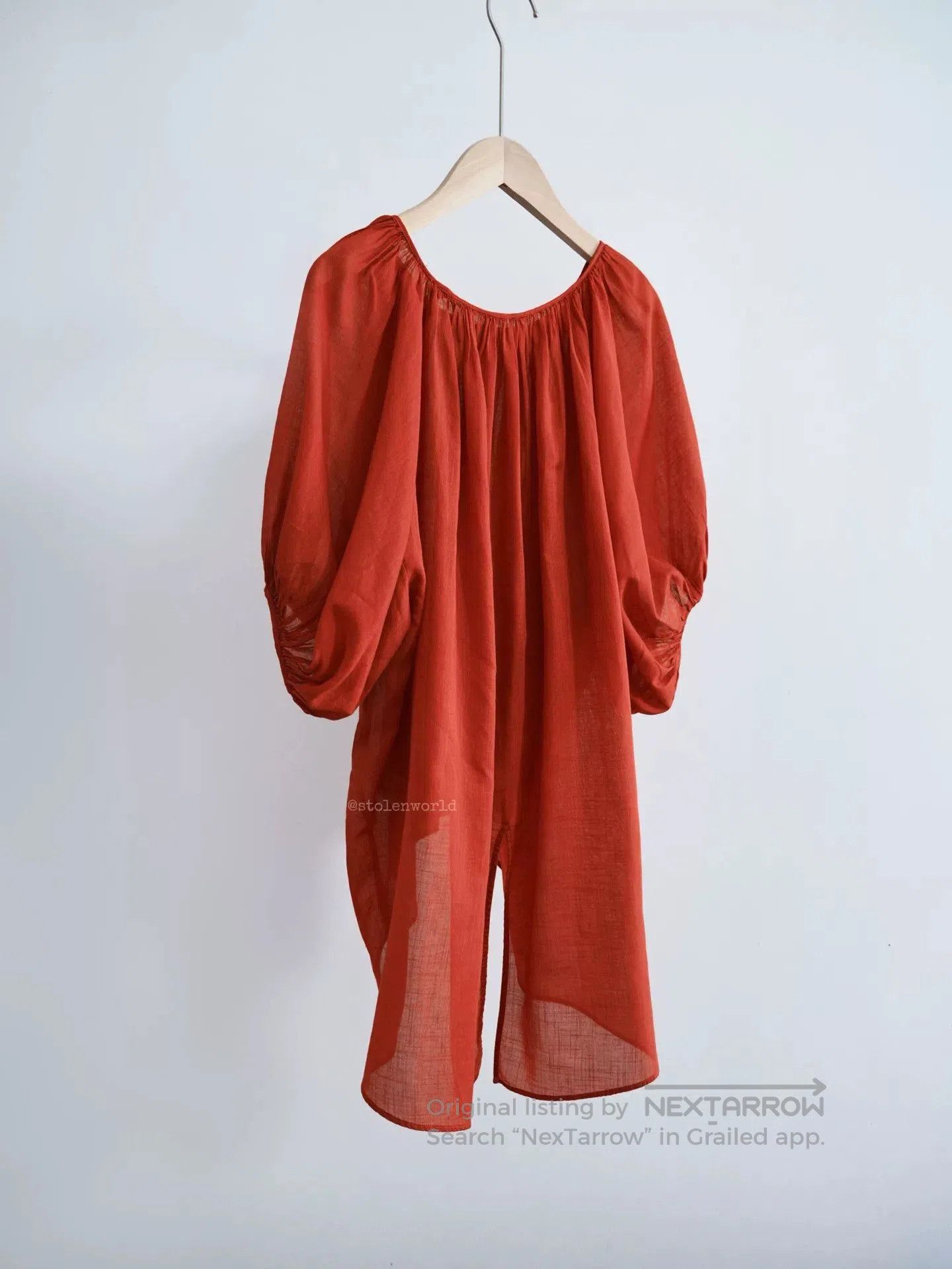 Kapital vintage rust red lantern sleeve top. Size S / US 4 / IT 40 - 4 Thumbnail