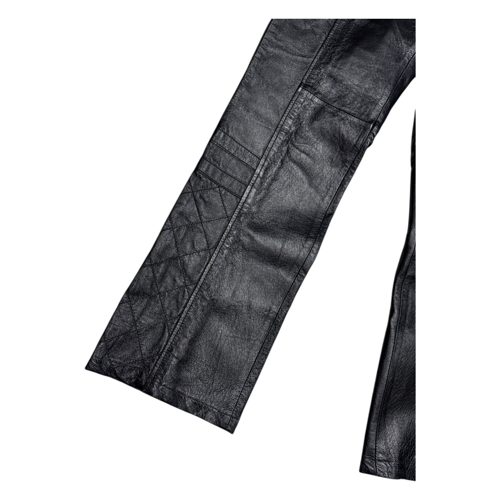 Leather × Vintage VINTAGE GENUINE LEATHER BGN Motorcycle Biker Pants Small Size 26" / US 2 / IT 38 - 2 Thumbnail