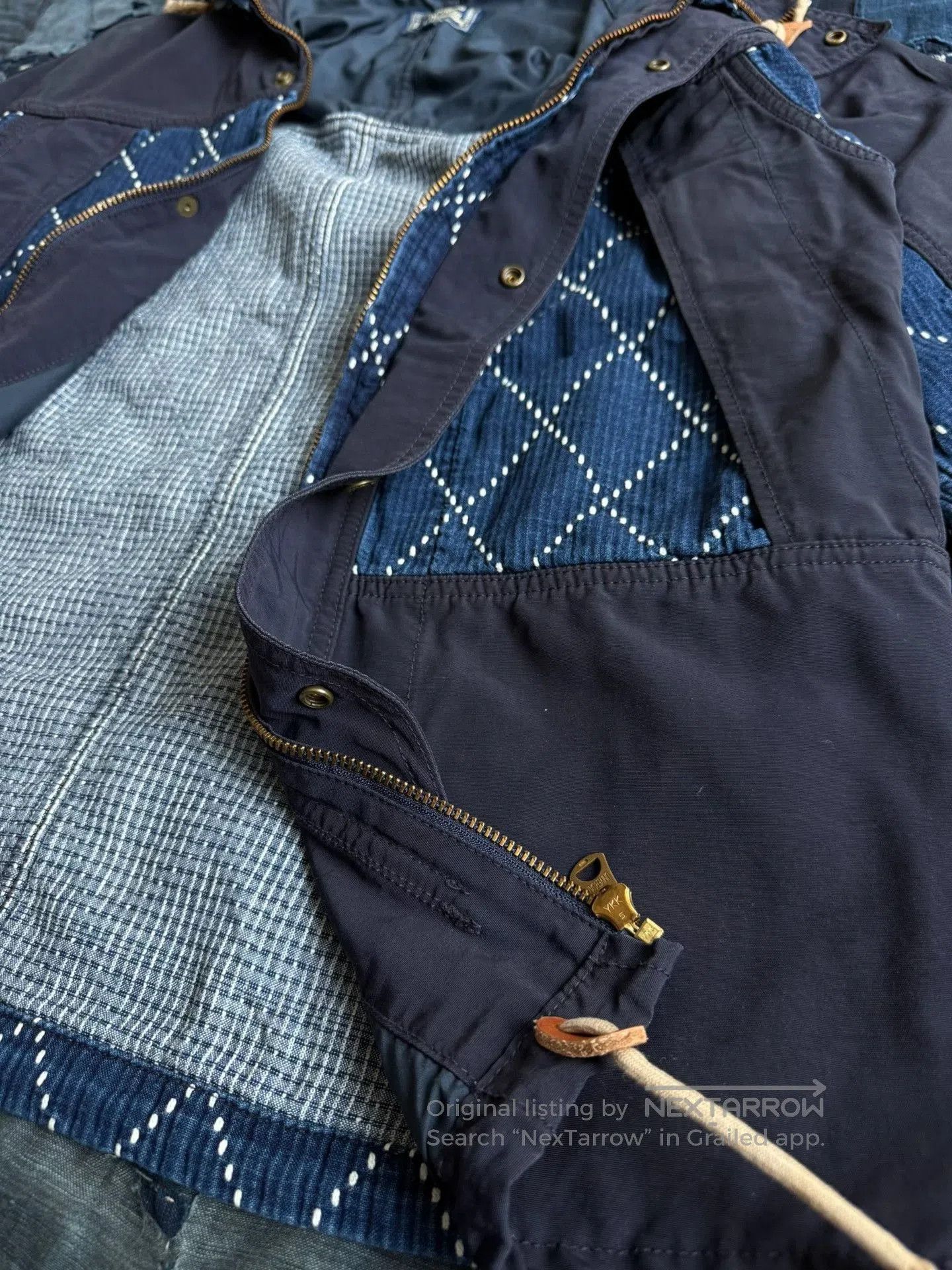 Studio D'Artisan Studio D'Artisan Indigo Sashiko Trench Jacket. Size US M / EU 48-50 / 2 - 8 Thumbnail