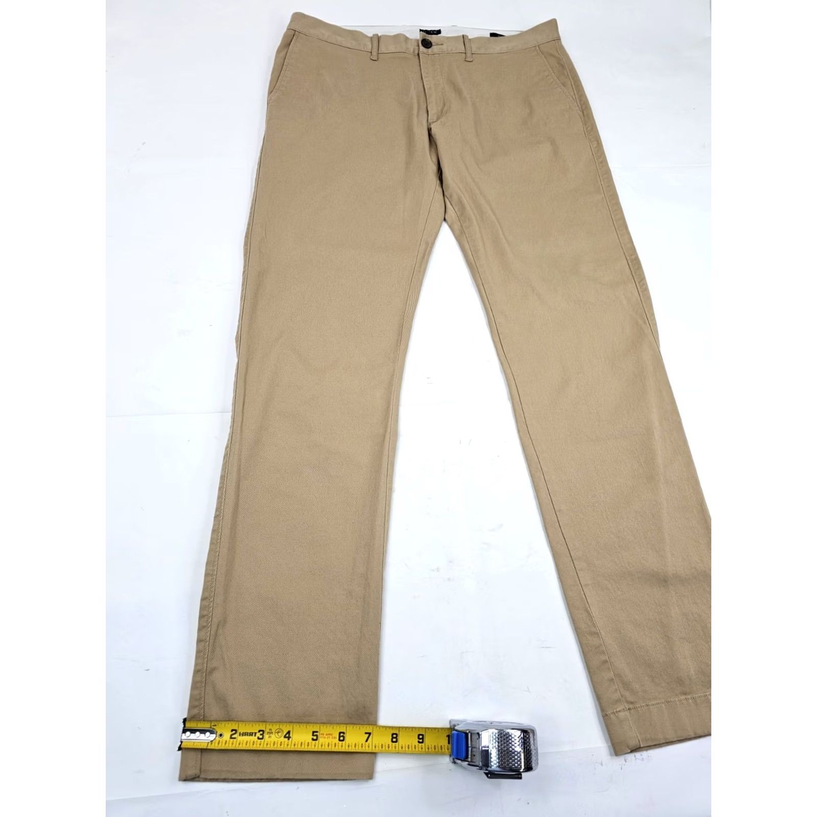J.Crew J.CREW Slim Fit Chino Pants Men 34x34 Khaki Beige Stretch Twill Flat Front Pockets Button Casual Business Womens? Size US 34 / EU 50 - 2 Thumbnail