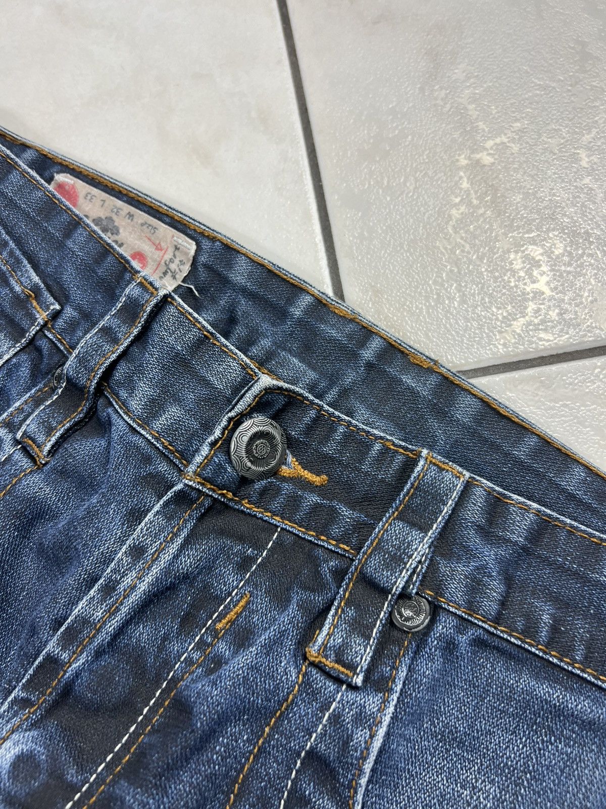 Evisu Vintage Soone denim distressed y2k selvedge jeans navy japan Size US 32 / EU 48 - 11 Thumbnail