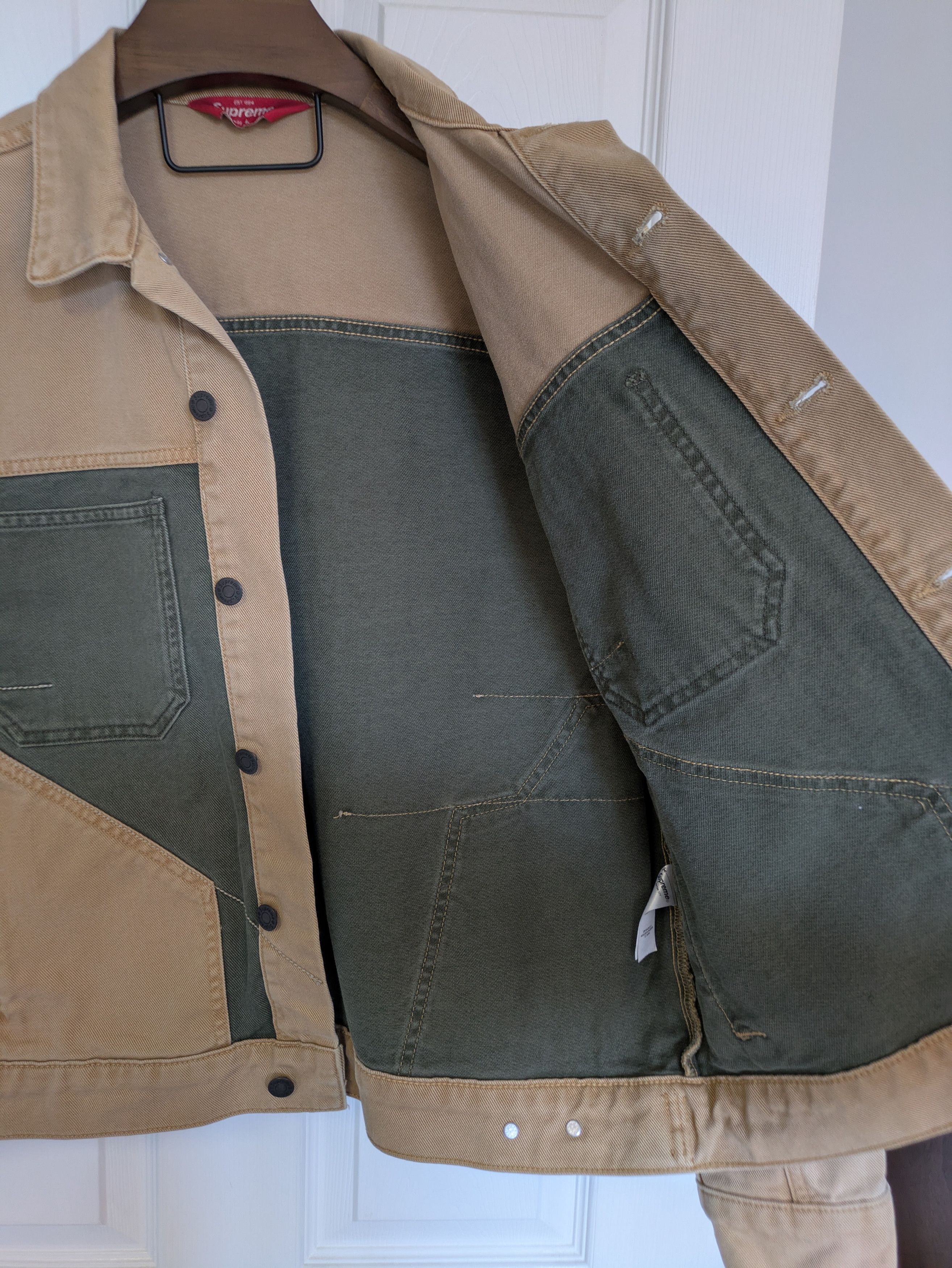 Supreme 2-Tone Paneled Denim Jacket Size US L / EU 52-54 / 3 - 4 Thumbnail
