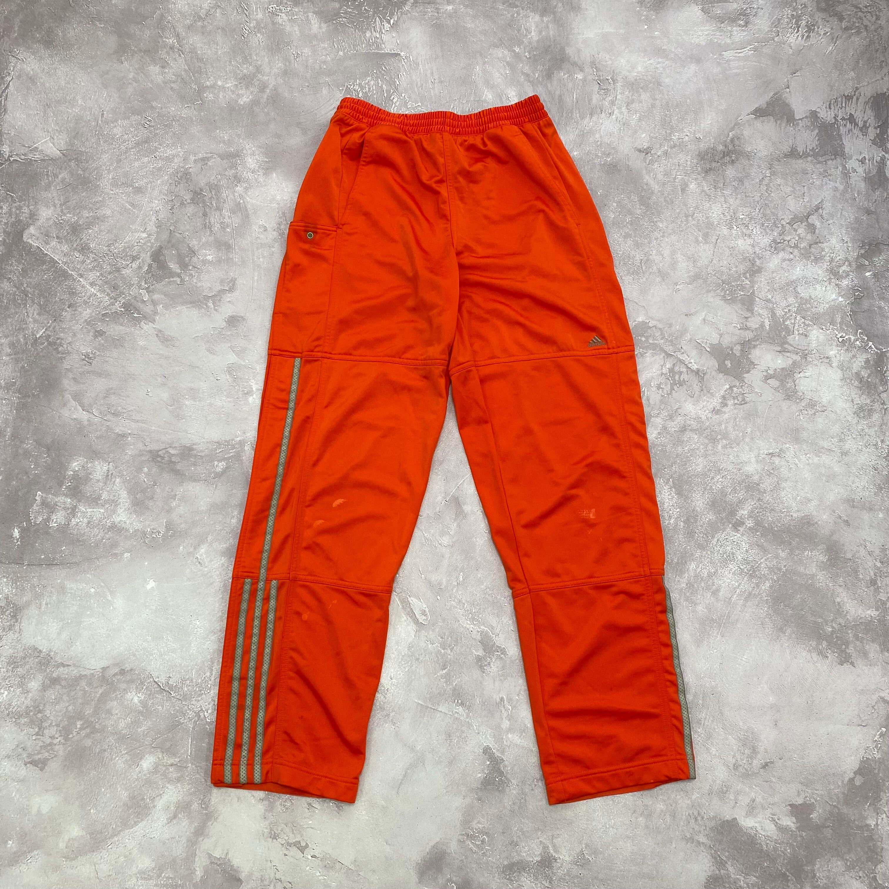 Pre-owned Adidas X Vintage Adidas Sweatpants Button Up In Orange