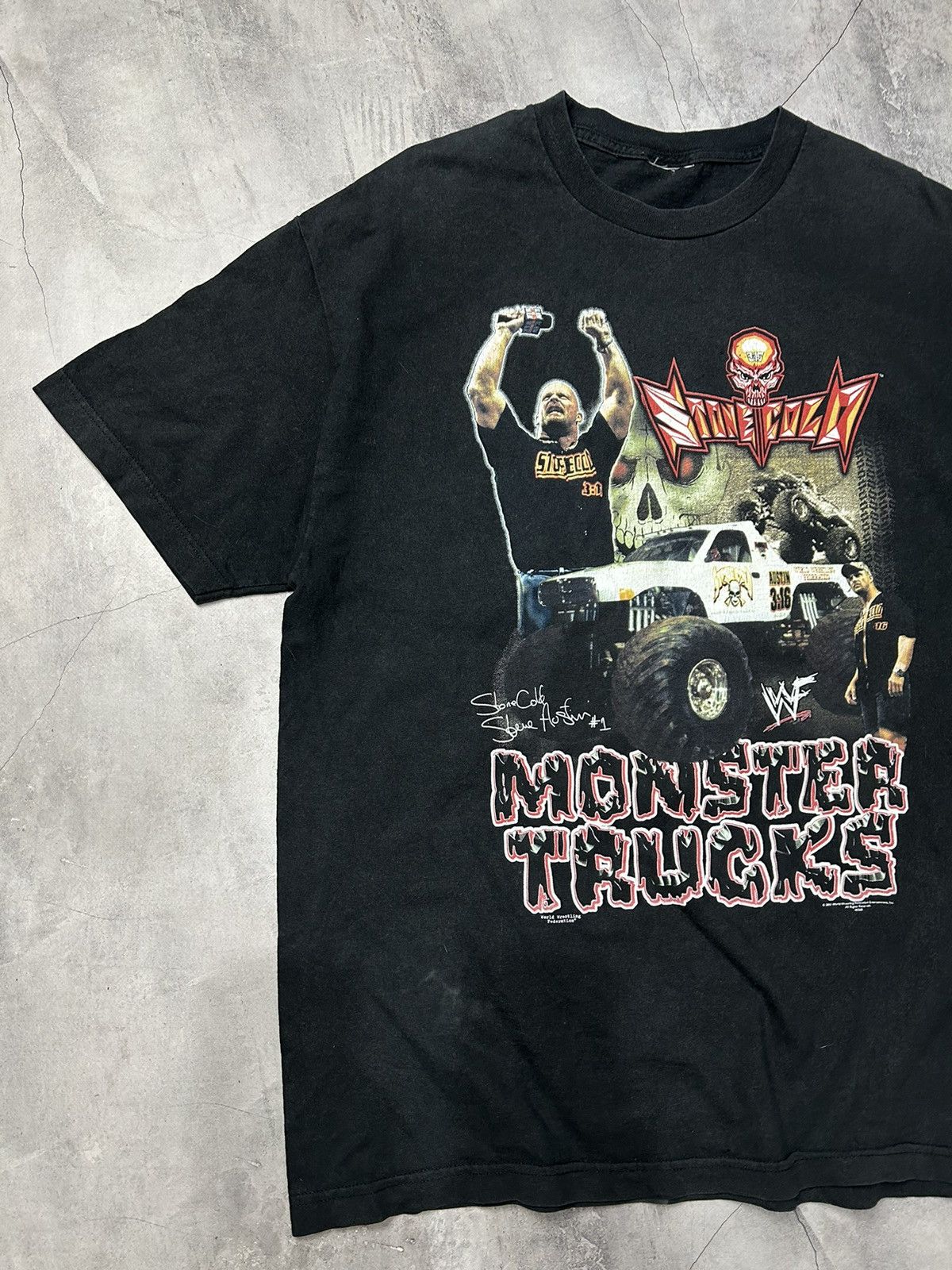 Vintage Stone Cold Steve Austin Monster Truck T Shirt Size US L / EU 52-54 / 3 - 3 Thumbnail