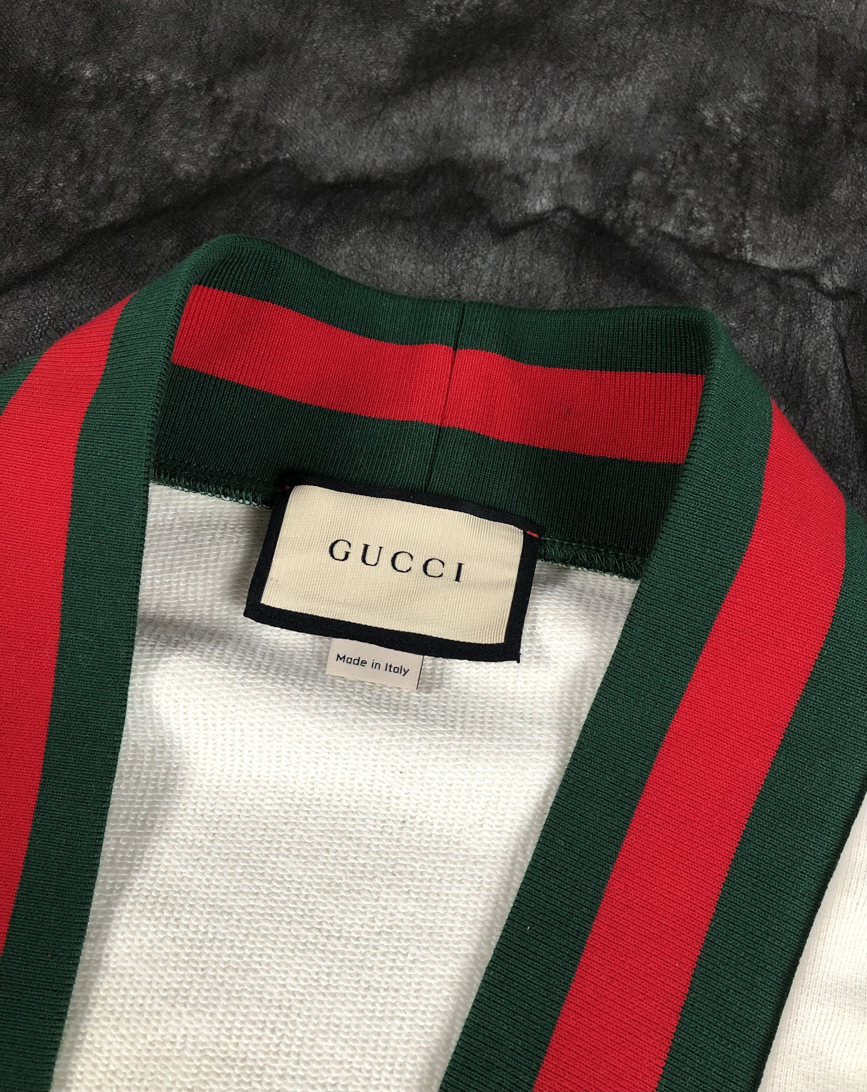 Gucci Gucci Cotton Jersey Cardigan With Web Detail Size US L / EU 52-54 / 3 - 3 Thumbnail
