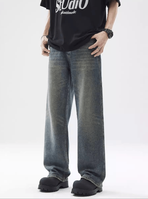 Japanese Brand × Jean High street casual straight wide leg baggy jeans retro Size US 32 / EU 48 - 3 Thumbnail