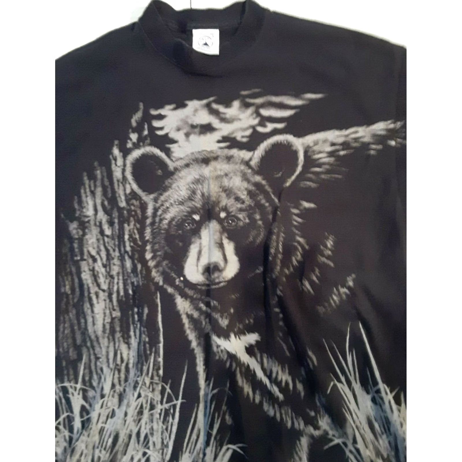 Delta VINTAGE Grizzly Mama Bear Wildlife T-Shirt LG Black Delta Nature Front&Back Size US L / EU 52-54 / 3 - 2 Thumbnail