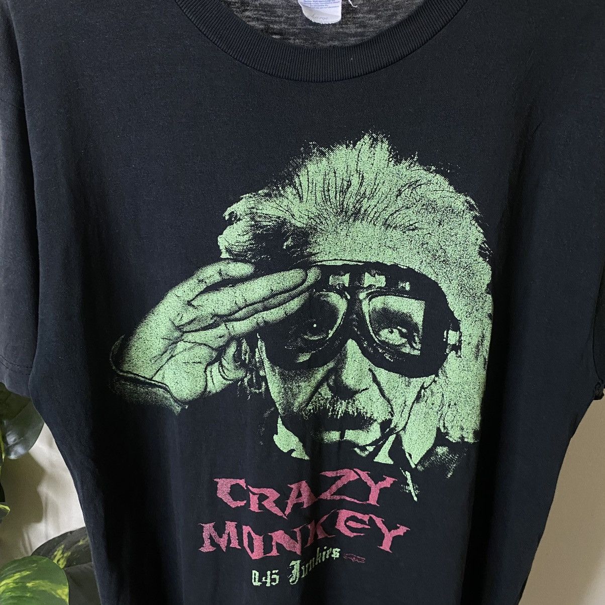 Vintage 2000s Albert Einstein Crazy Monkey Faded Black T Shirt Size US L / EU 52-54 / 3 - 2 Thumbnail