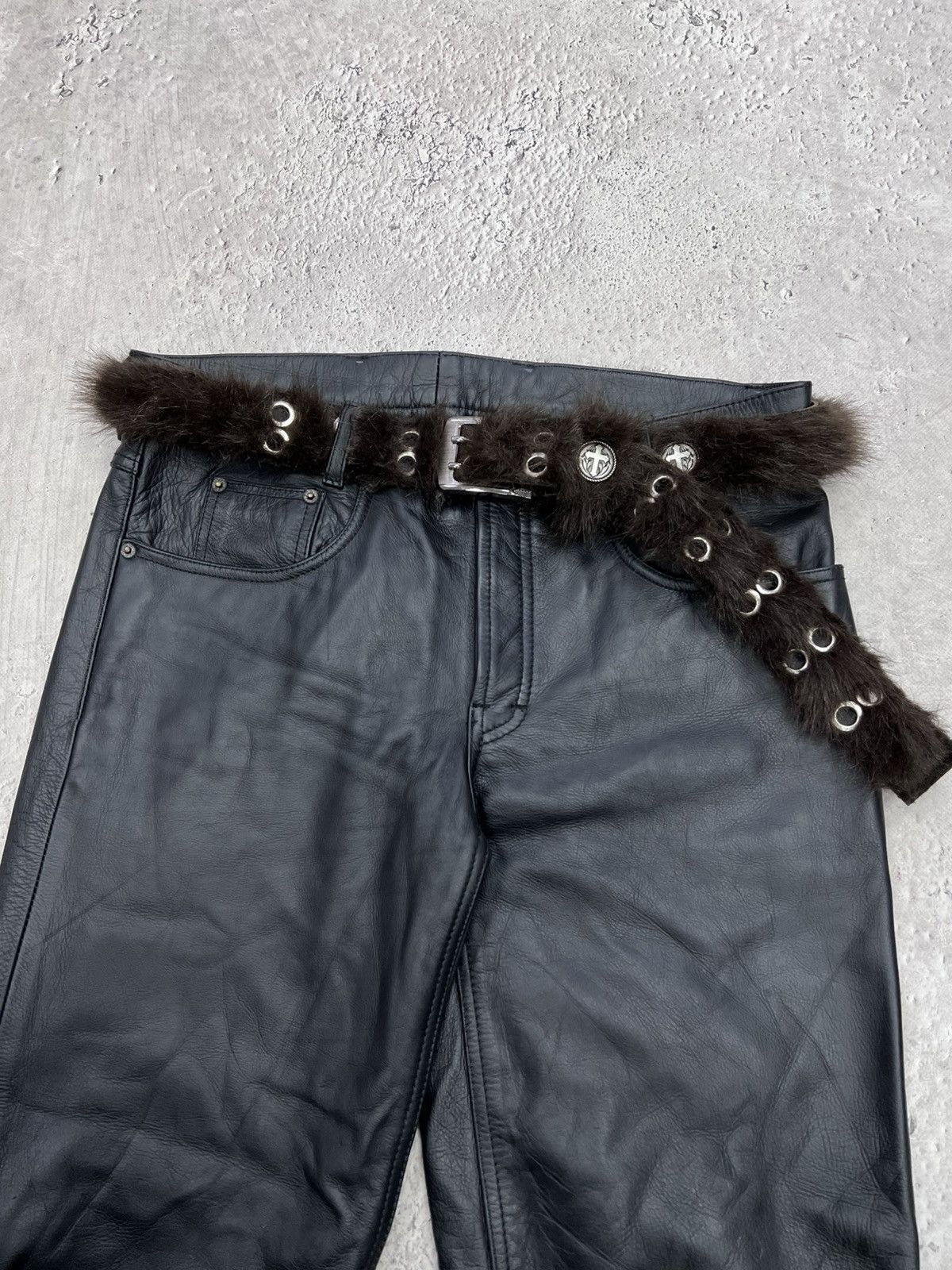 If Six Was Nine × Le Grande Bleu (L.G.B.) × Tete Homme VINTAGE CRAZY FUR FUZZY RICK OWENS STYLE BELT Size ONE SIZE - 2 Thumbnail
