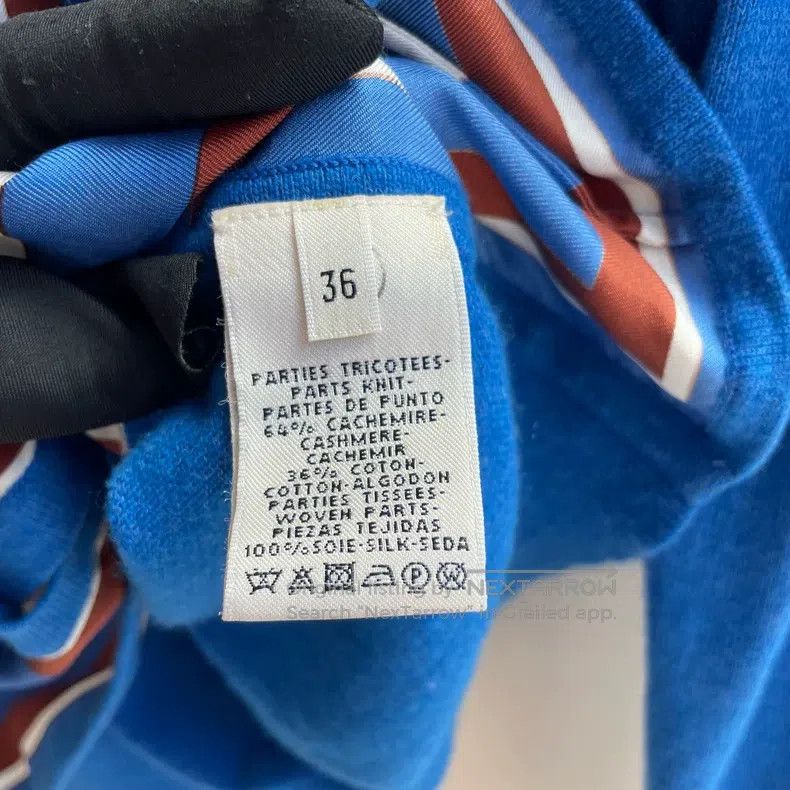 Hermes Hermes Navy Blue Knit Cardigan with Mixed Printing Size XS / US 0-2 / IT 36-38 - 5 Thumbnail