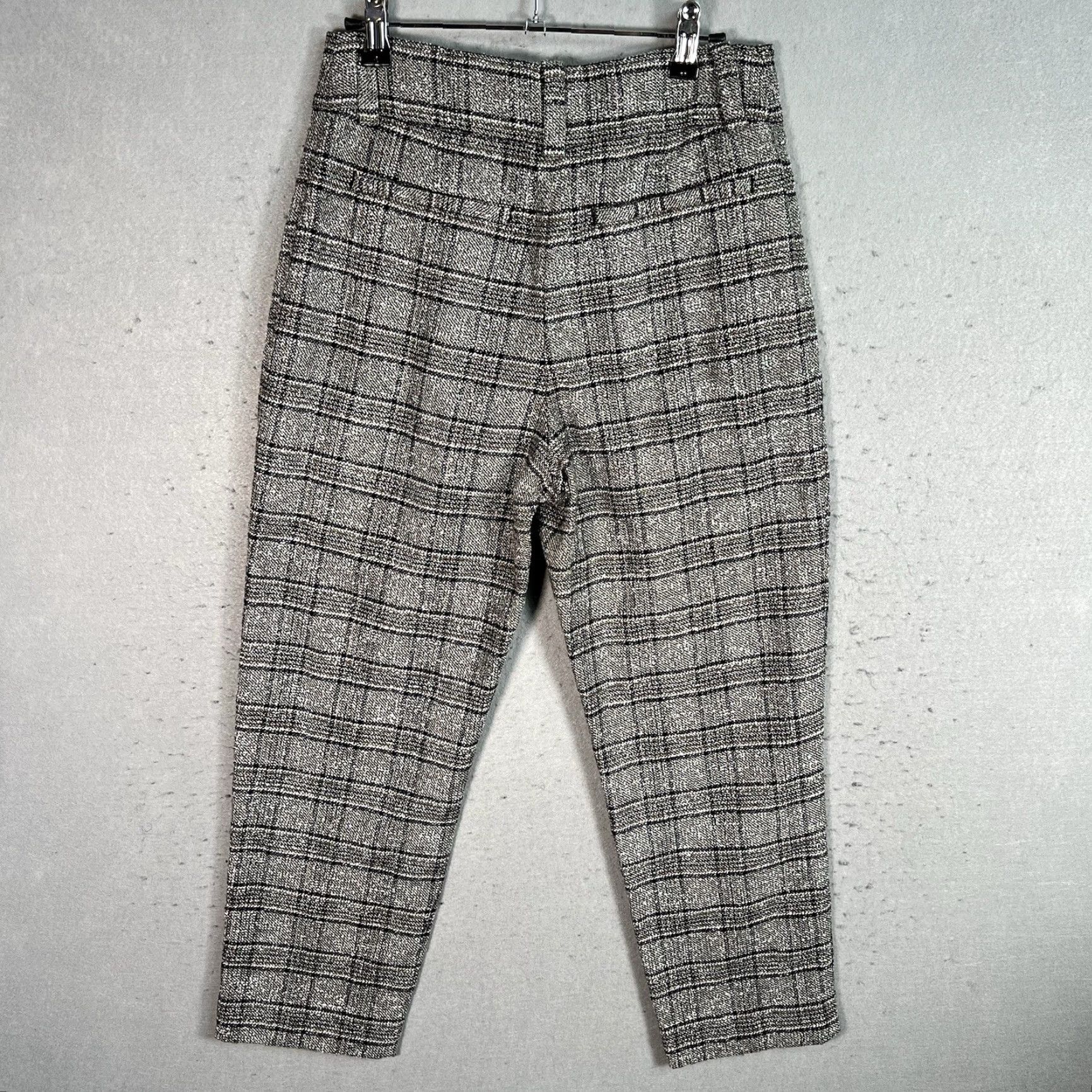 Reiss Reiss Arya Pants Womens 2 Gray Black Plaid Cropped Straight Wool Blend Polyester Tailored Business Size 26" / US 2 / IT 38 - 7 Thumbnail