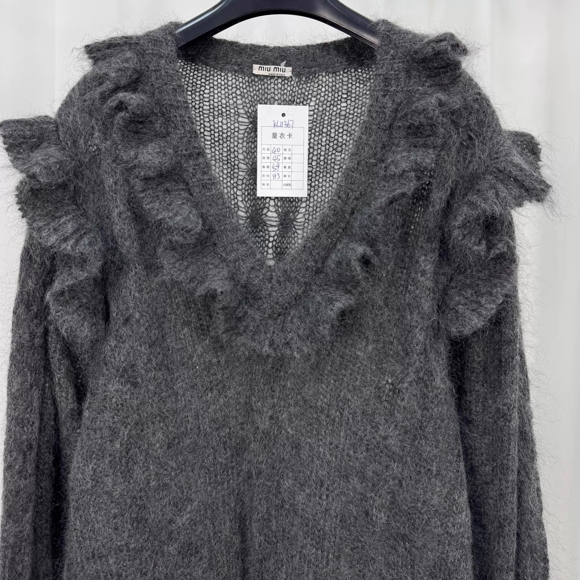 Miu Miu Miu Miu Ruffled Mohair Knit Dress Women's 40 99New Size S / US 4 / IT 40 - 3 Thumbnail