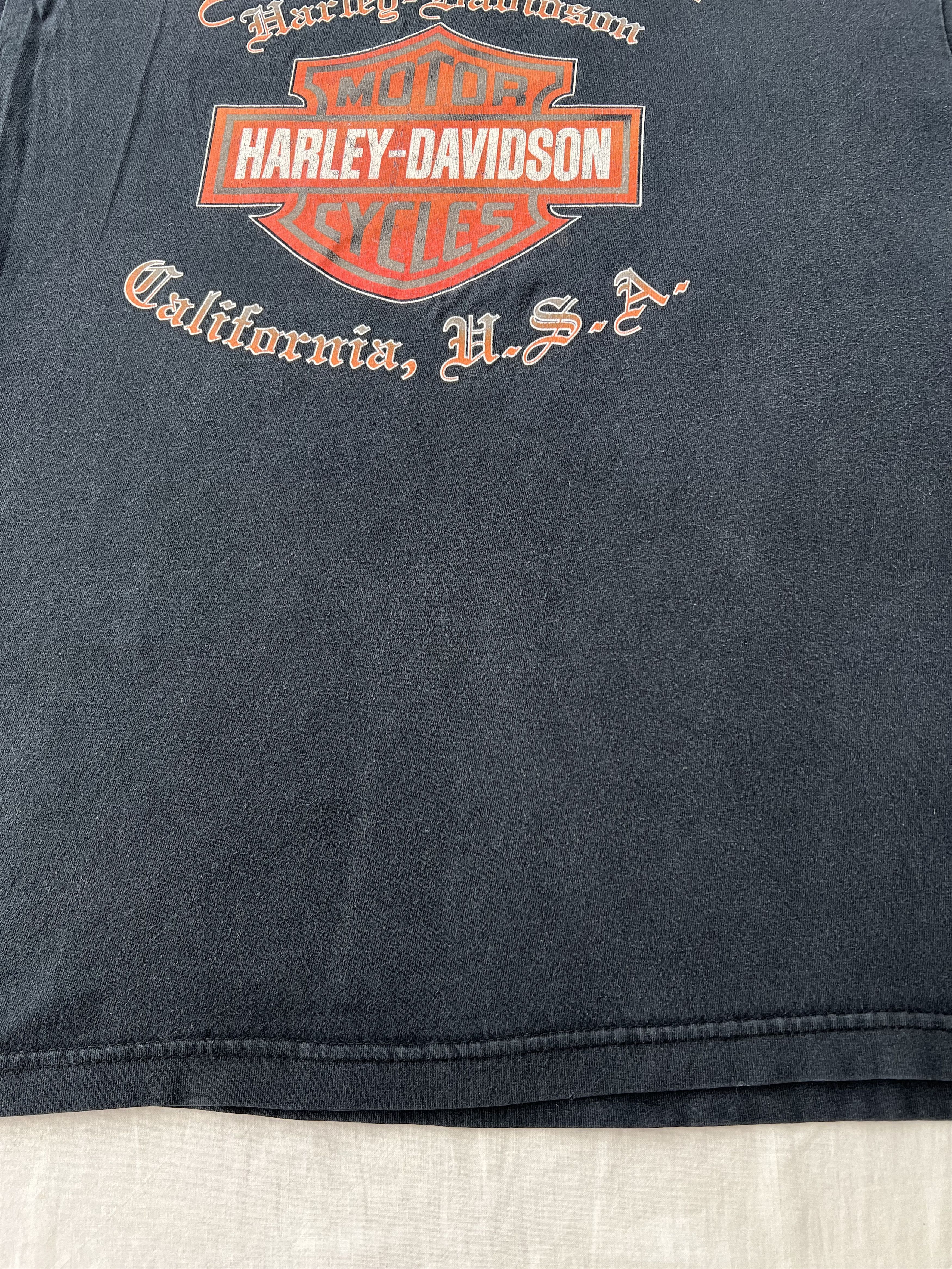Harley Davidson Vintage 2000s Harley Davidson Eagle Flame Fire Skull T-shirt Size US L / EU 52-54 / 3 - 16 Thumbnail