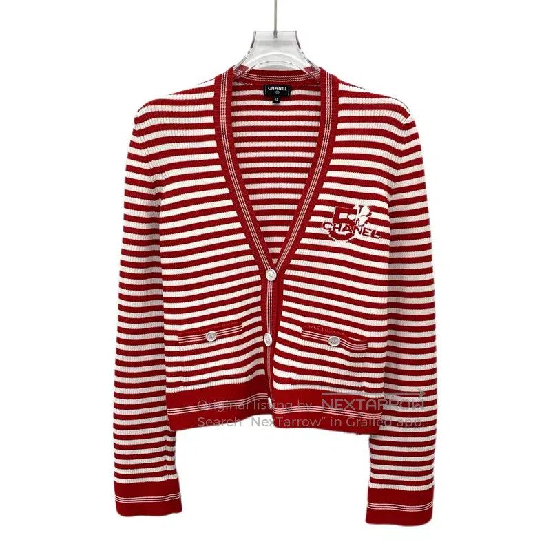 Chanel Chanel 23 red striped logo letter clover inlaid flower V-n Size M / US 6-8 / IT 42-44 - 1 Thumbnail