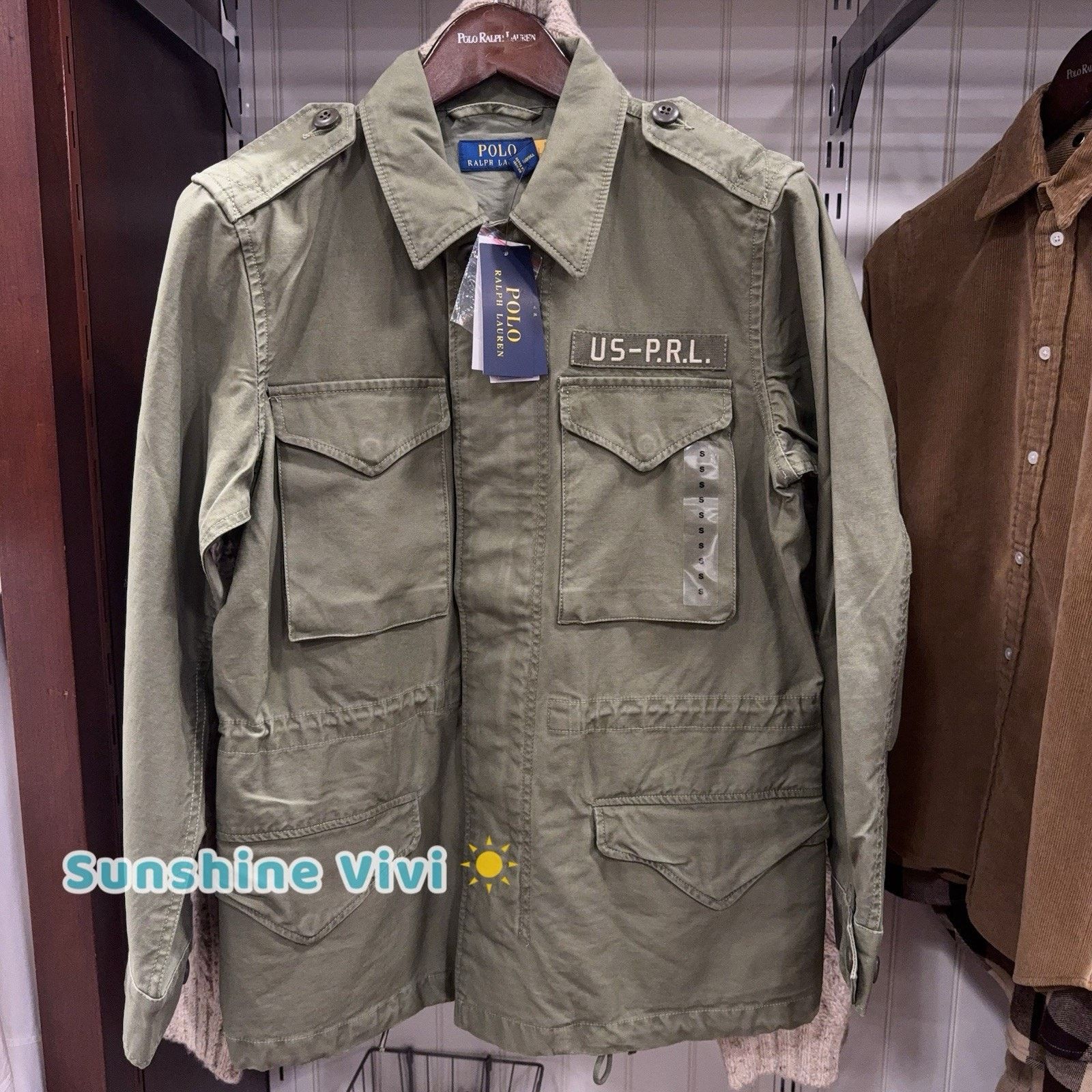 NWT Polo Ralph Lauren Woman Field Jacket Hoodie Patches