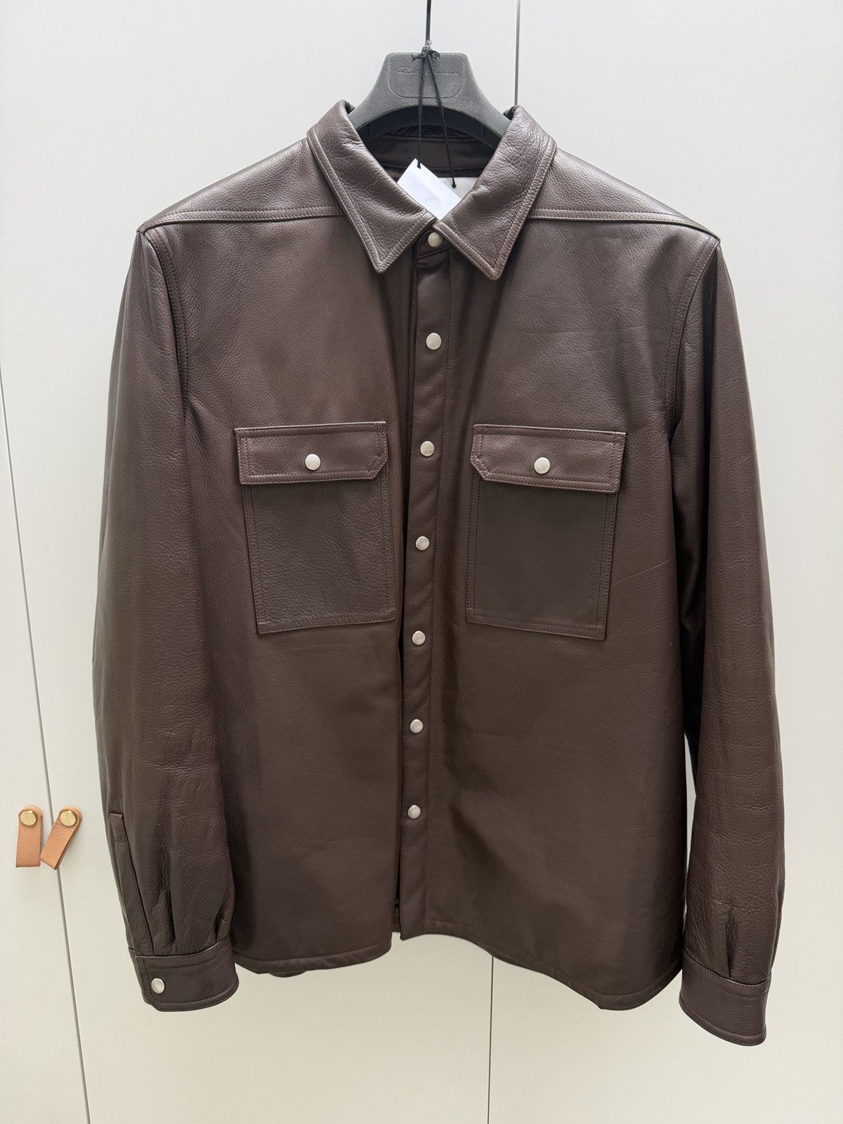 Rick Owens PADDED CALF LEATHER OUTERSHIRT Size US XL / EU 56 / 4 - 3 Thumbnail