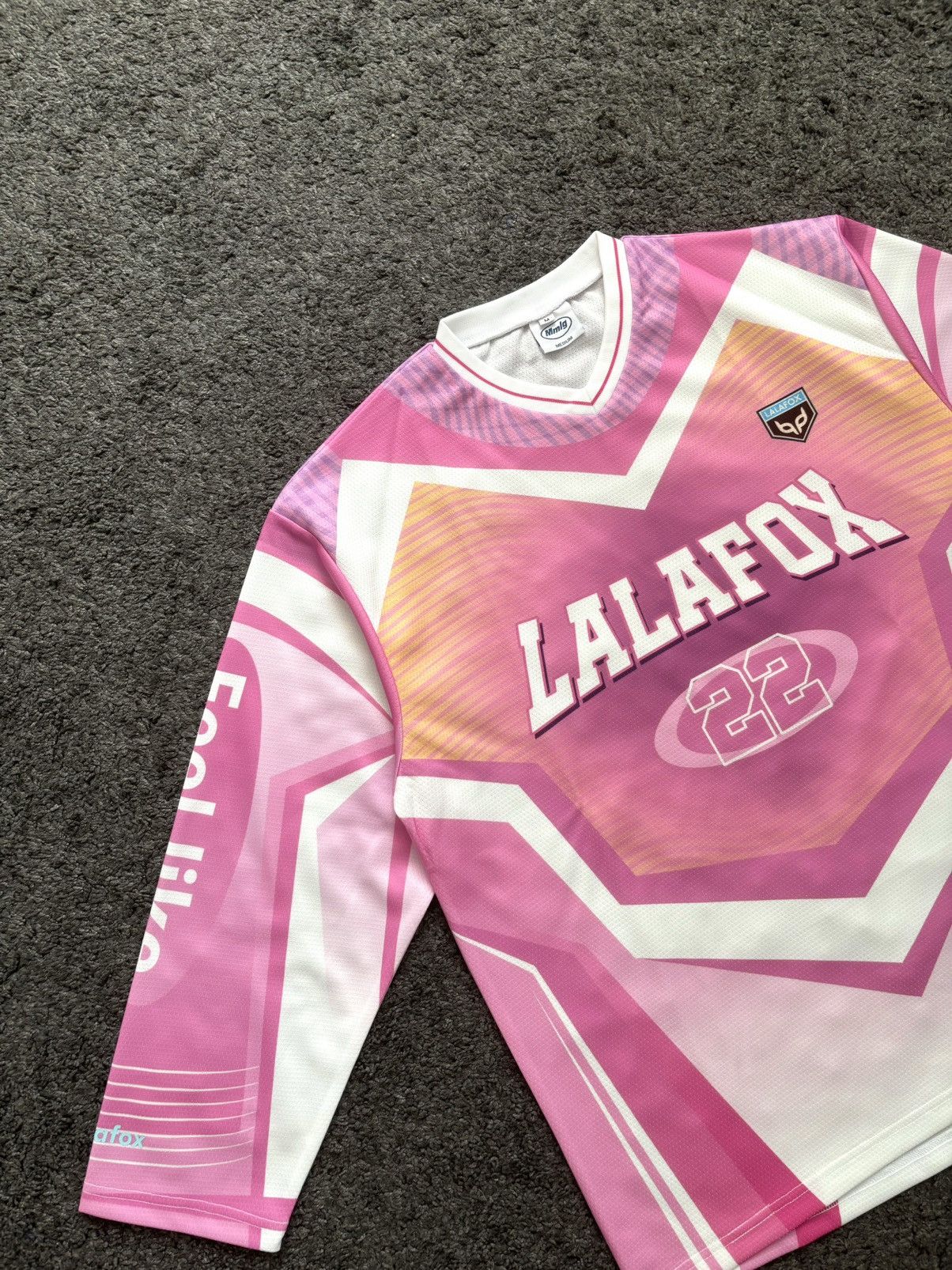 Japanese Brand Lalafox pink 22 streetwear unisex long sleeves jersey tee Size US M / EU 48-50 / 2 - 3 Thumbnail