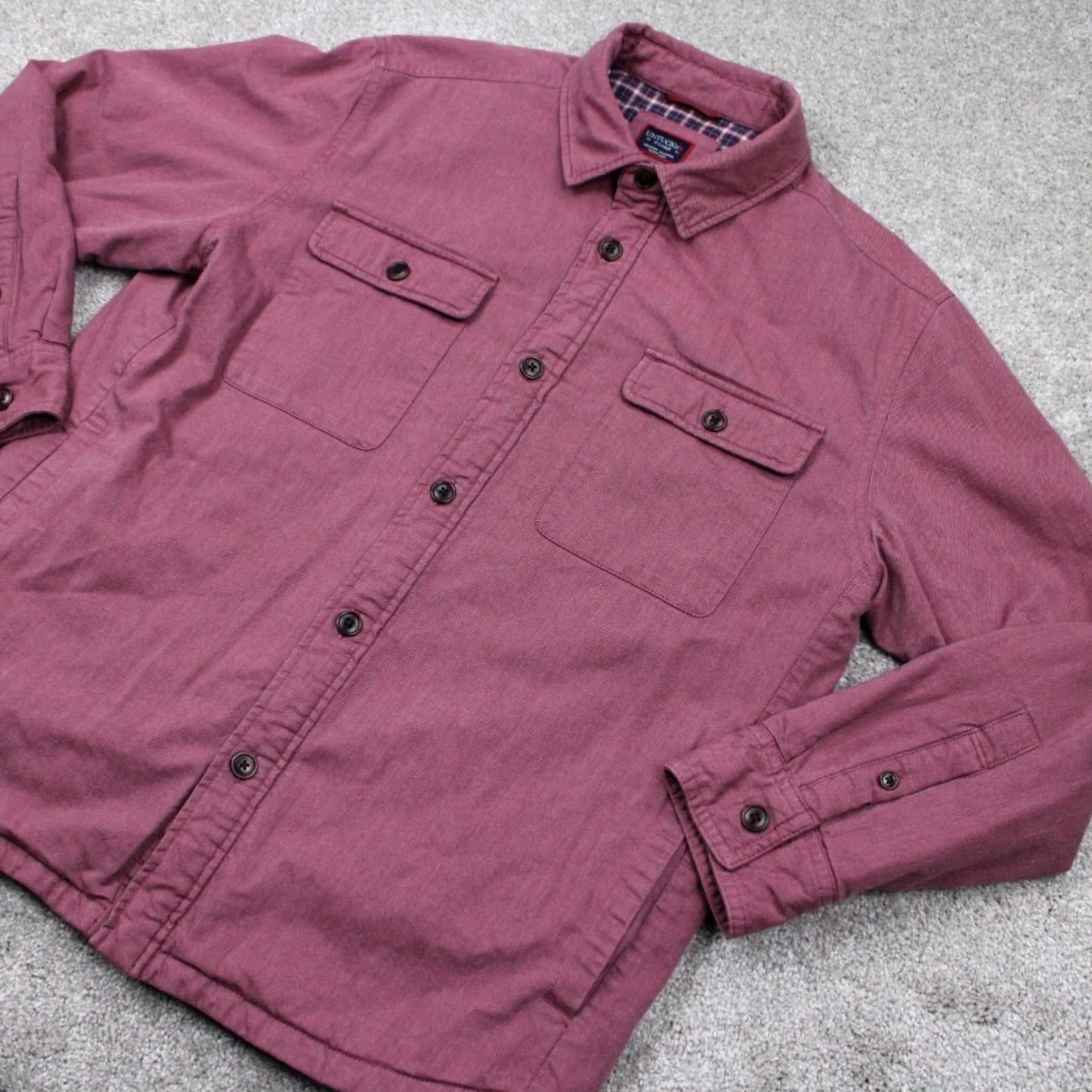 UNTUCKit UNTUCKit Ziraldo Jacket Adult XL Red Shacket Flannel Lined Long Sleeve Button Up Size US XL / EU 56 / 4 - 3 Thumbnail