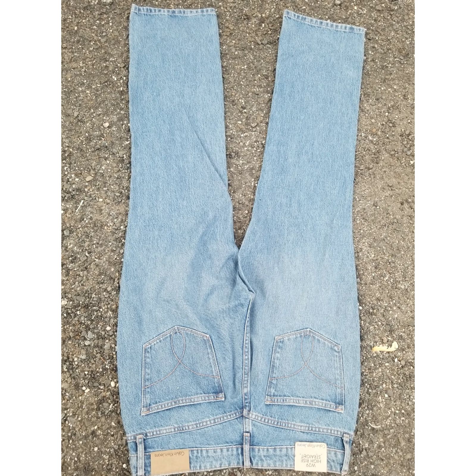 Calvin Klein Calvin Klein Jeans Womens Size 29 High Rise Straight Jeans Belted Blue Cotton Denim Regular Length Petite Size 29" - 6 Thumbnail
