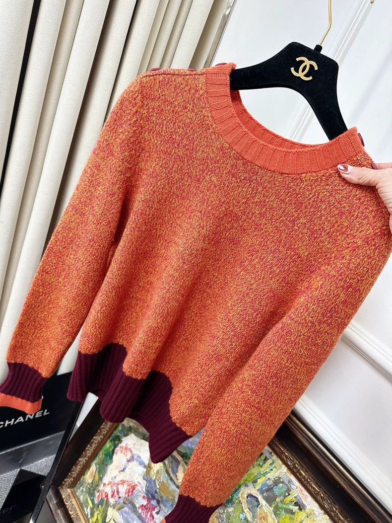 Chanel Chanel Orange and purple round-neck long-sleeved knitwear Size XS / US 0-2 / IT 36-38 - 8 Thumbnail