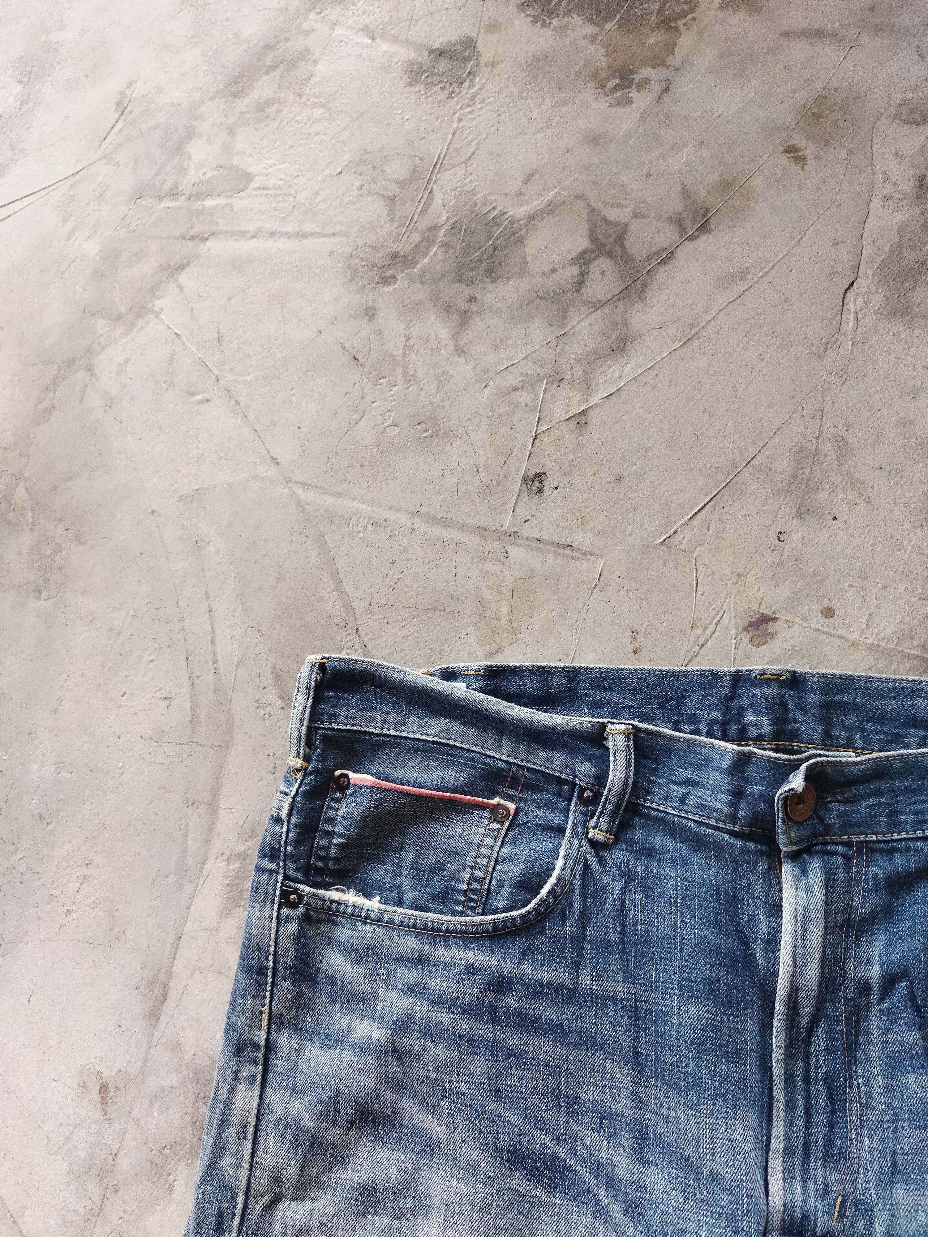 Edwin × Vintage VINTAGE EDWIN DISTRESSED FADED BLUE JEANS PANTS Size US 42 / EU 58 - 4 Thumbnail