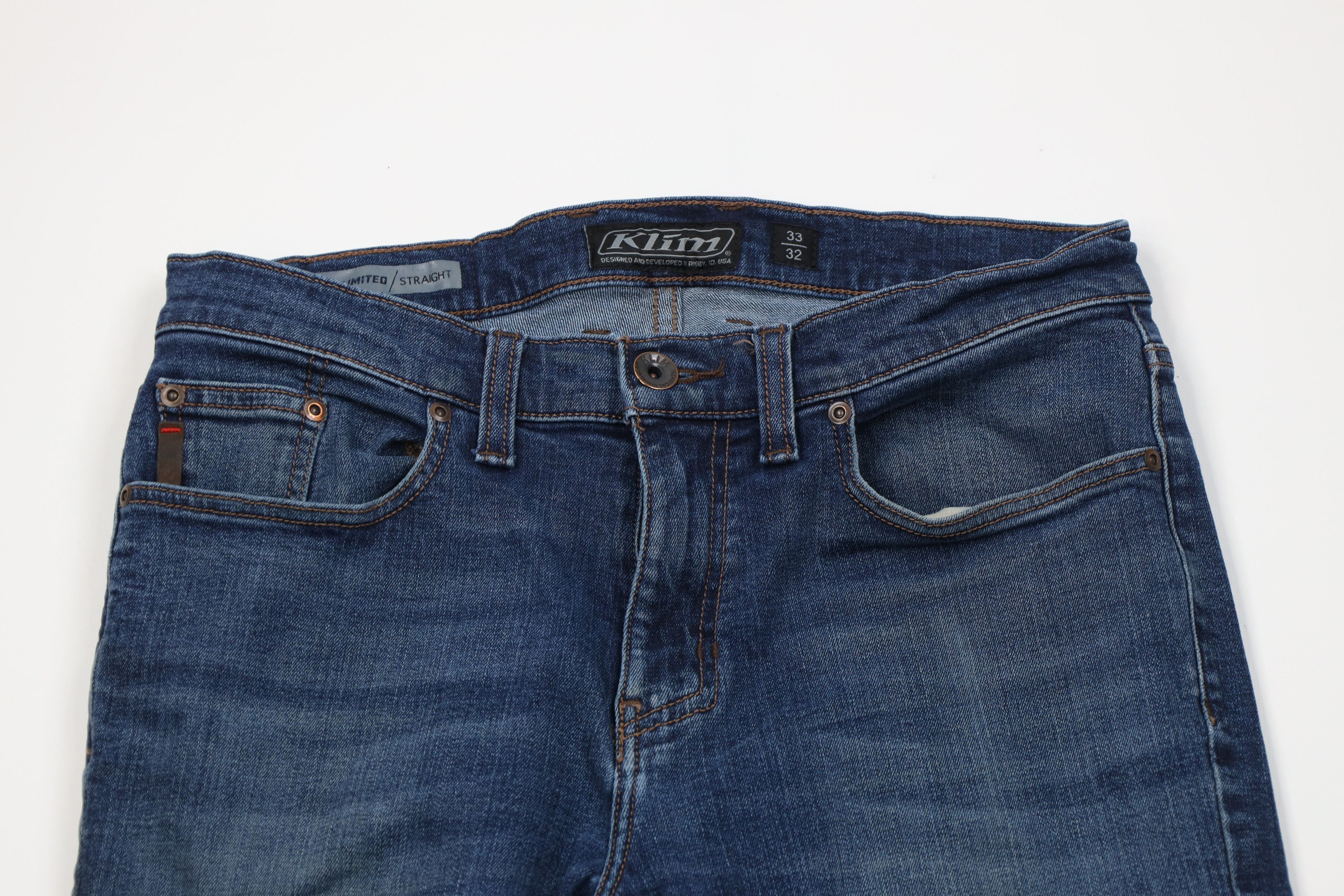 Vintage Klim Motorcycle Racing Covec Unlimited Straight Denim Jeans Size US 33 - 2 Thumbnail