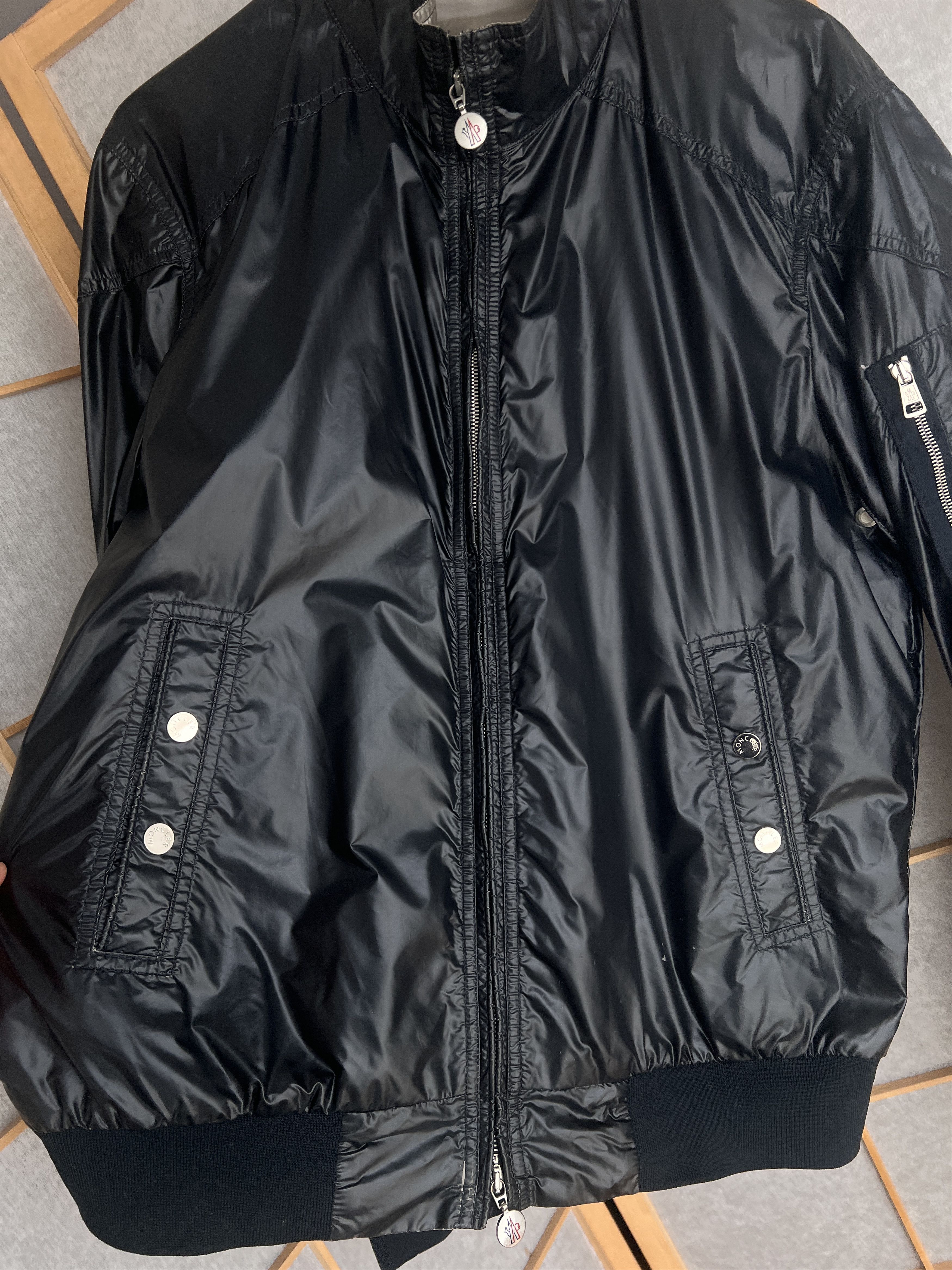 Moncler Moncler Pomolos jacket luxury PU leather vintage bomber rare Size US L / EU 52-54 / 3 - 6 Thumbnail