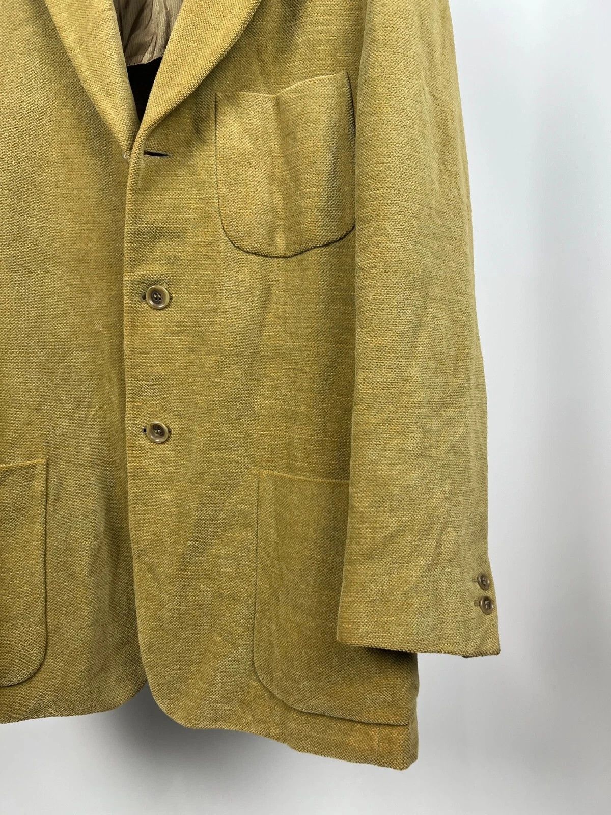 Ermenegildo Zegna Ermenegildo Zegna Soft Half-Lined Yellow Blazer Jacket Size 40R - 10 Thumbnail