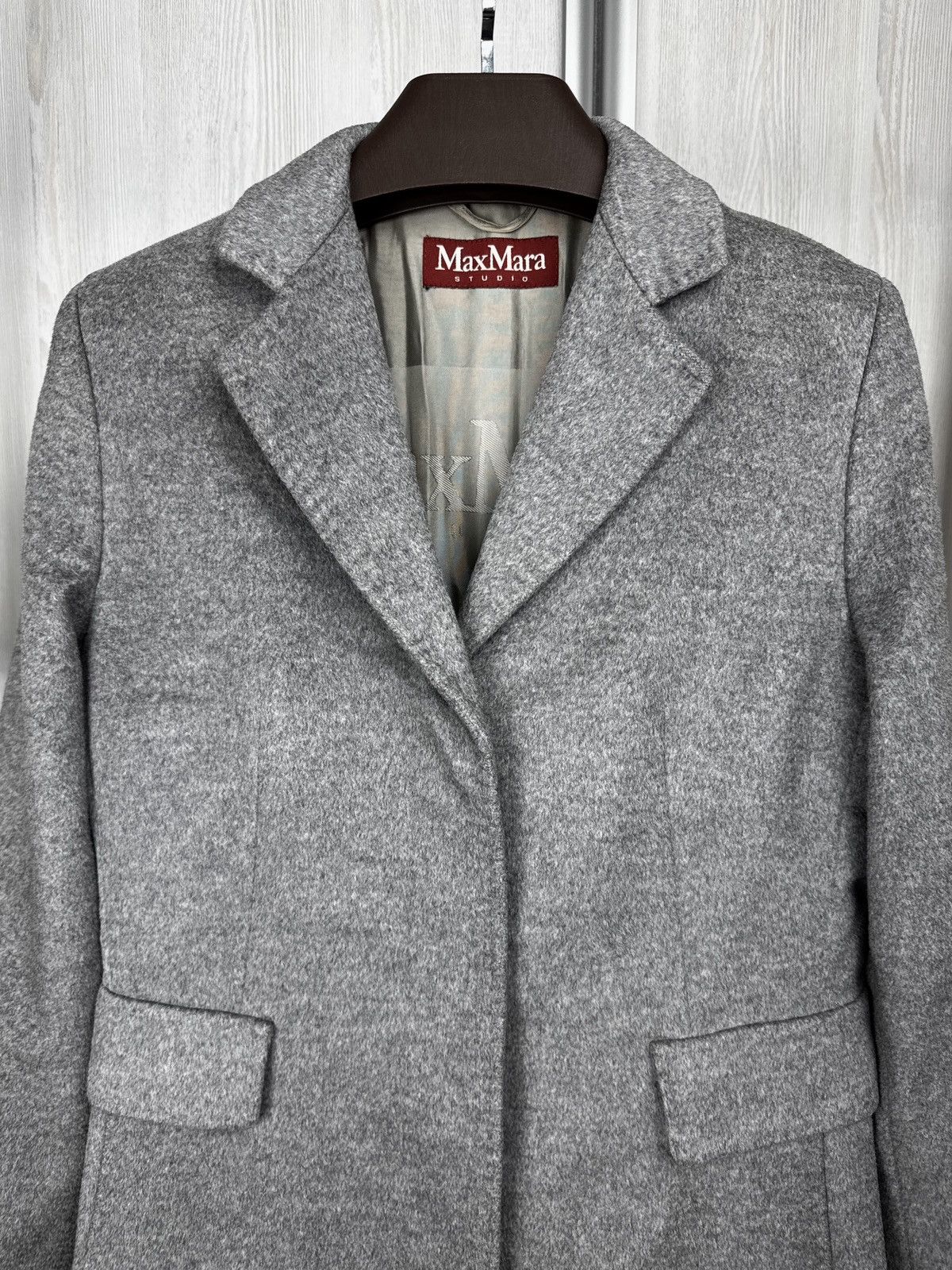 Max Mara Max Mara Studio Women's Wool Gray Coat Size US10 Size L / US 10 / IT 46 - 3 Thumbnail