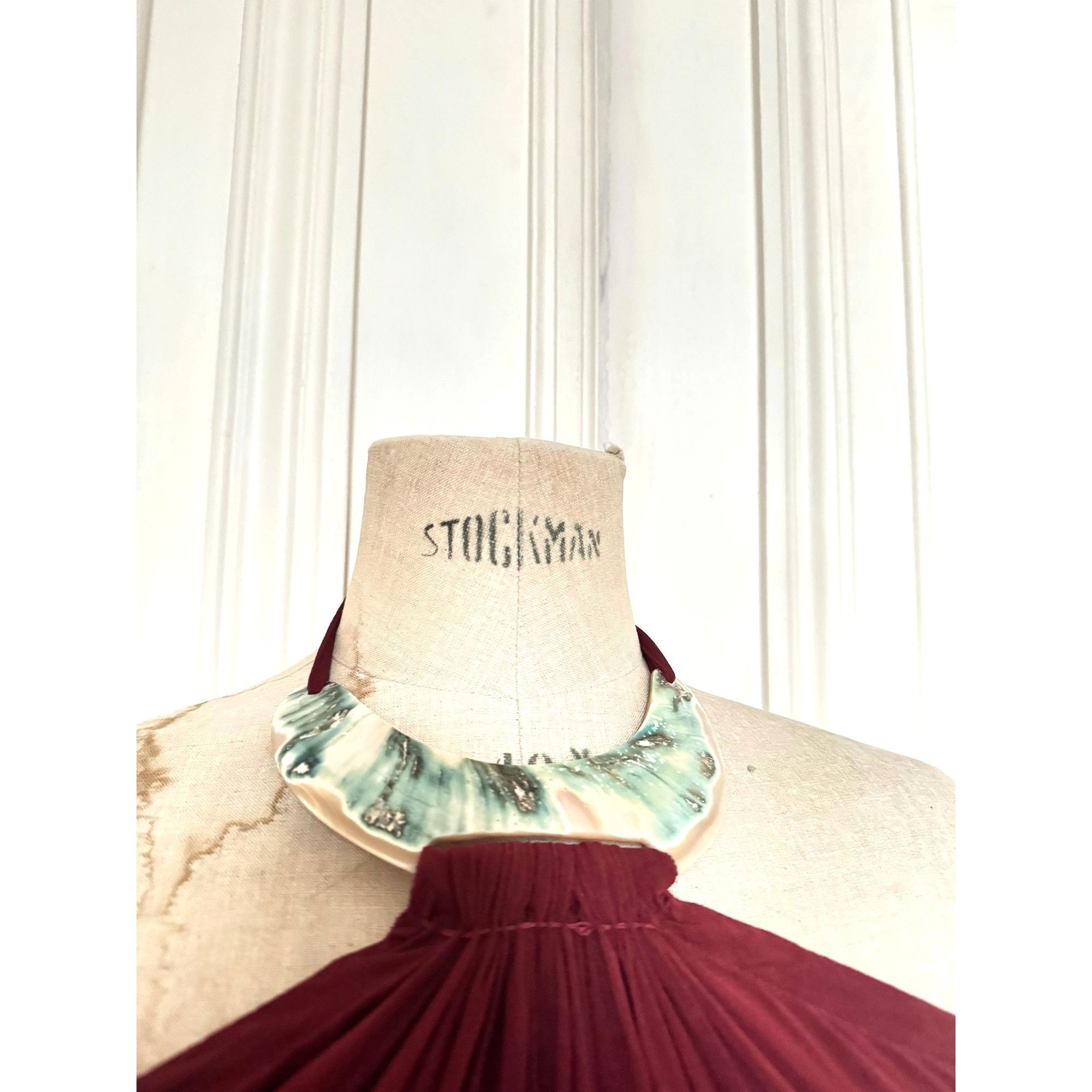 Jean Paul Gaultier 1990s Abalone Shell Burgundy Dress Size M / US 6-8 / IT 42-44 - 3 Thumbnail