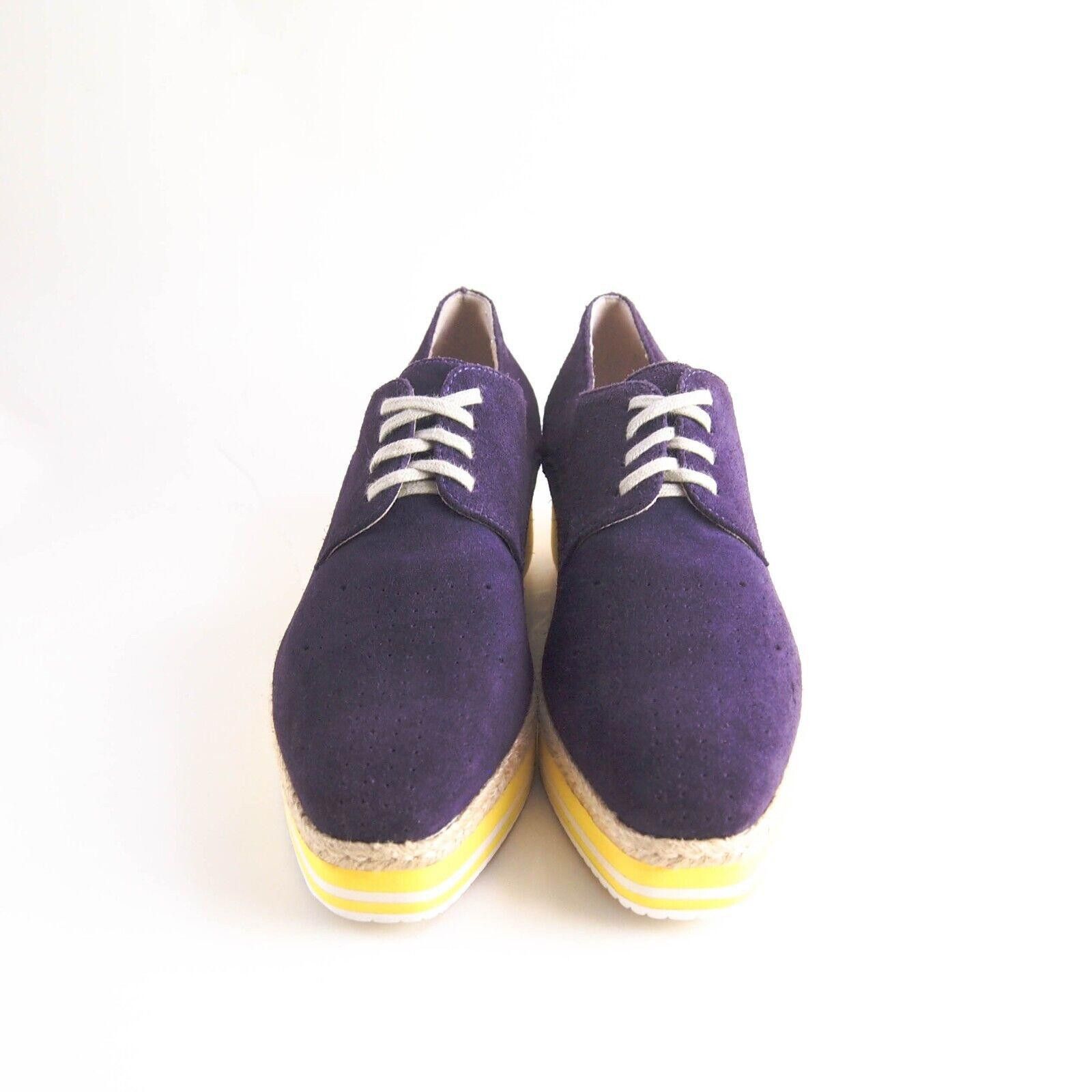 Designer Gino Rossi Platform Oxford Lug Sole Purple Suede EU 39 US 9 Size US 9 / IT 39 - 3 Thumbnail