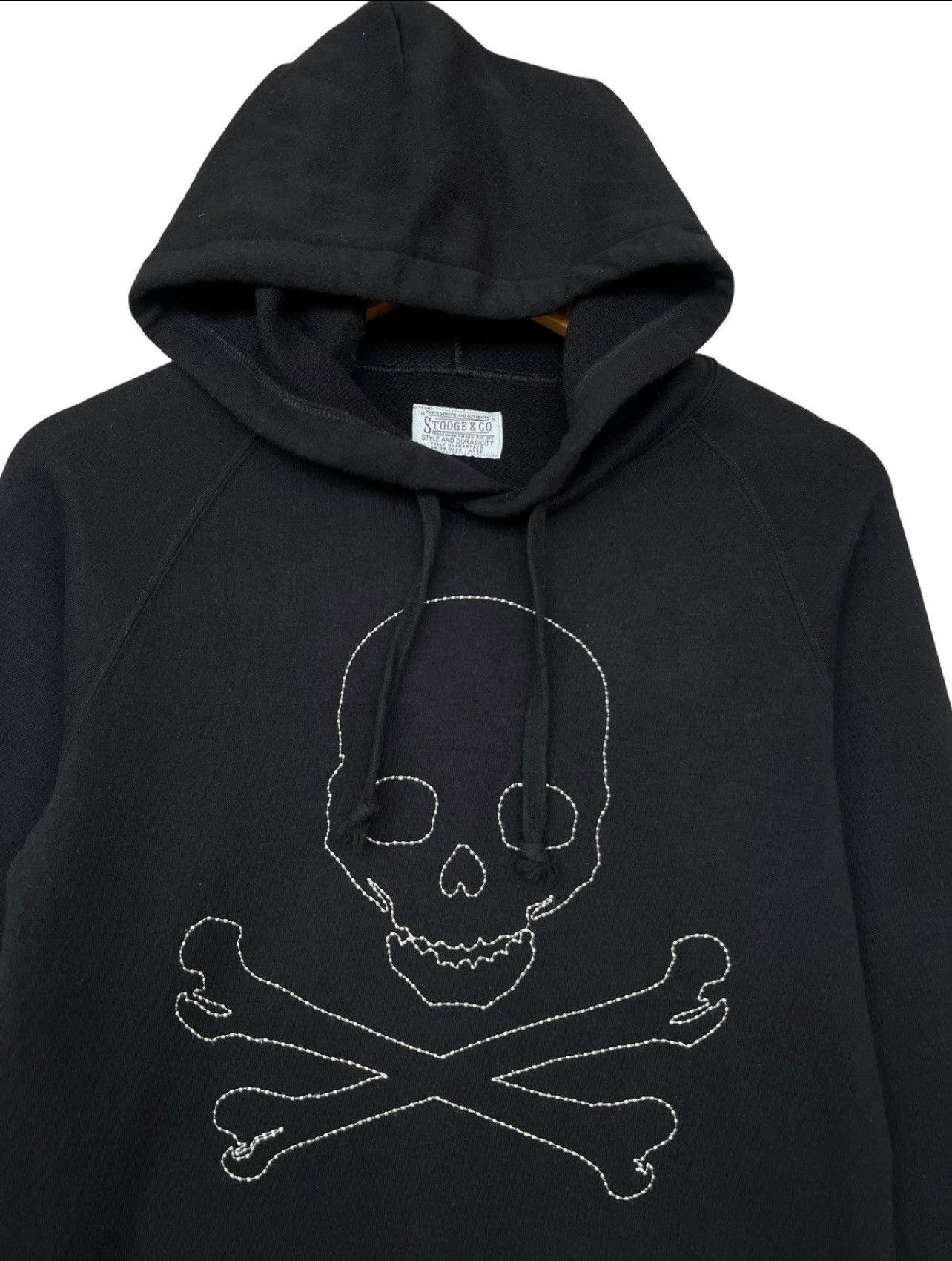 Japanese Brand × Kaws Bones Skull Gothic Punk Black Hoodie Size US XS / EU 42 / 0 - 2 Thumbnail