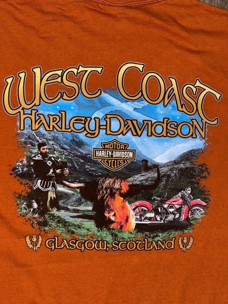 Harley Davidson × Vintage Vintage Harley-Davidson "West Coast Glasgow" T-Shirt Size US XXL / EU 58 / 5 - 4 Thumbnail