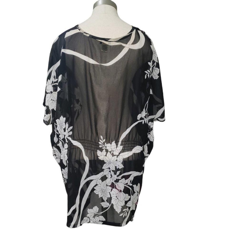 Designer CT384 Ladies Black & White Cover up 1X Size ONE SIZE - 2 Thumbnail