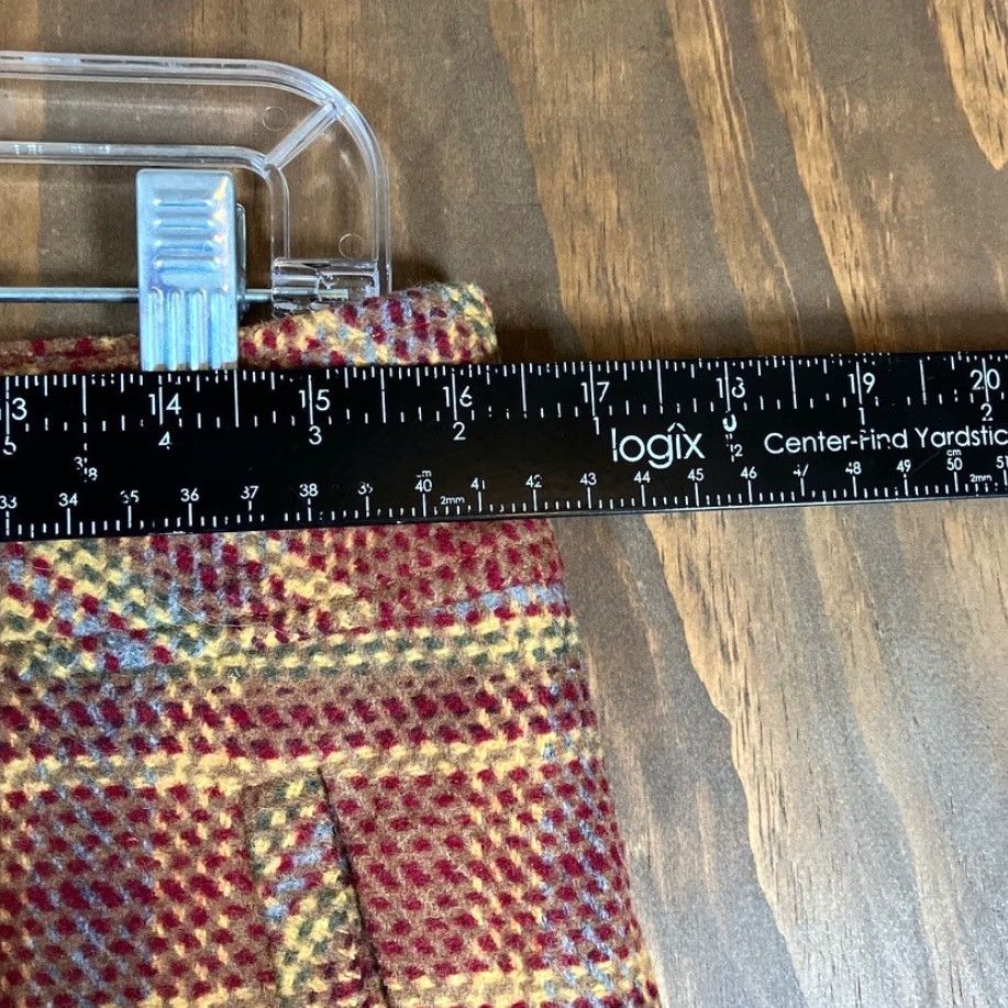 Talbots Talbots Womens Skirt Red Multicolor Tweed Plaid A-Line Side Zip Wool Blend 8 Size 30" / US 8 / IT 44 - 6 Thumbnail