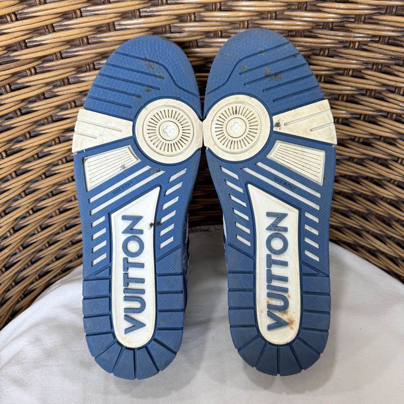Louis Vuitton Louis Vuitton Blue and White Trainer Sneakers -2508 Size US 9 / EU 42 - 4 Thumbnail