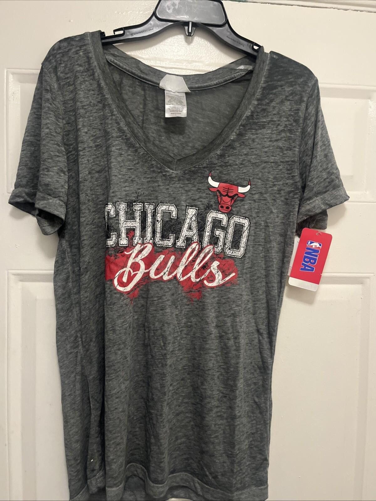 NBA Chicago Bulls Women's Tee Large Heather NBA Pullover Stretch Size L / US 10 / IT 46 - 1 Thumbnail