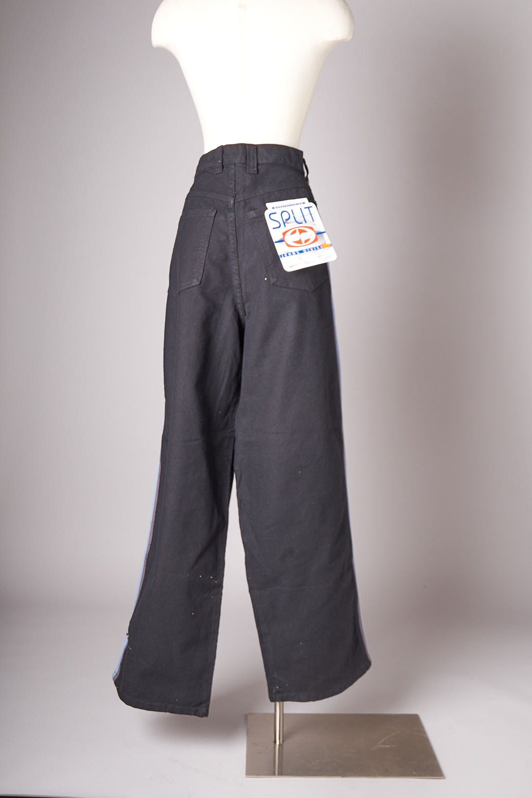 Split 1990s Deadstock Skateboarding Split Wide Baggy Black Pants Size US 34 / EU 50 - 3 Thumbnail
