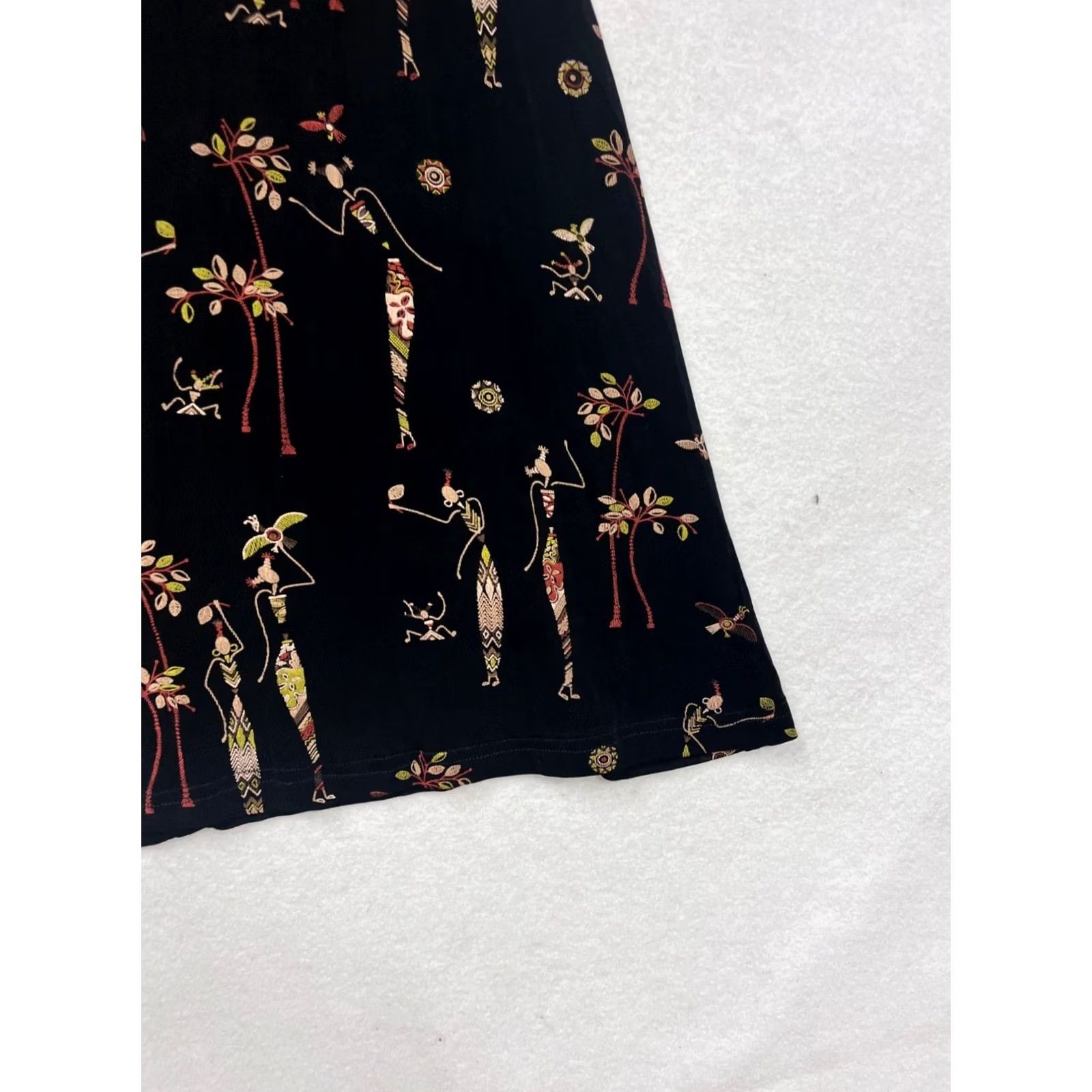 Coldwater Creek Coldwater Creek A-Line Dress M Womens Sleeveless African Print Cotton Spandex Black Midi Casual Vintage-Inspired 401A Seasons Spring Summer Fall Size M / US 6-8 / IT 42-44 - 5 Thumbnail