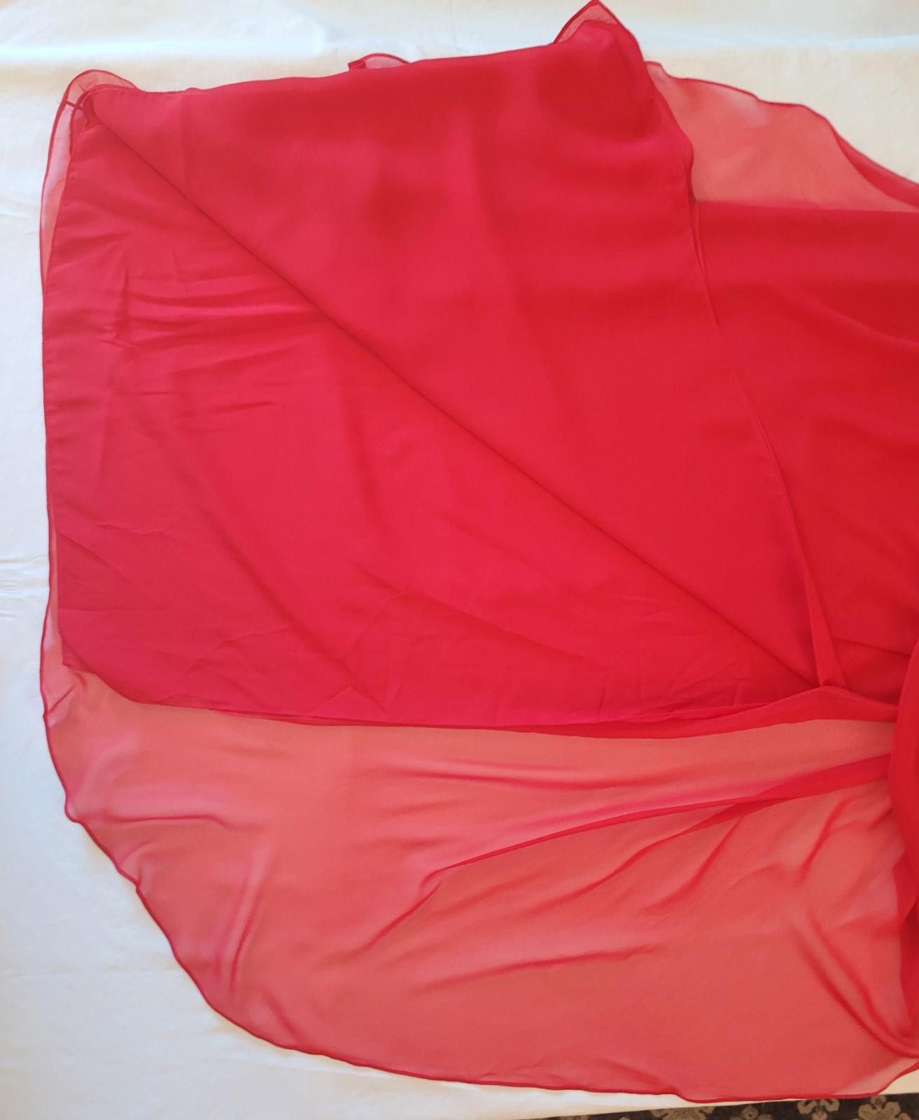 Designer NWT Victor Costa size 6 red dress skirt w/ thigh high slit Size 28" / US 6 / IT 42 - 5 Thumbnail