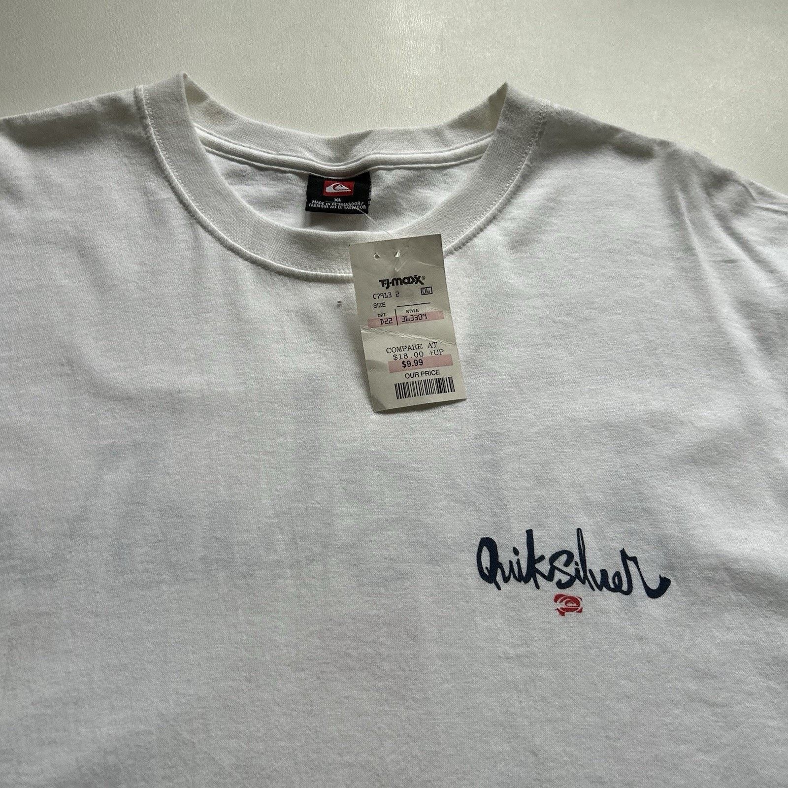 Quiksilver × Vintage Vintage Quiksilver T-Shirt XL White Surf Skate Logo NWT Rare Size US XL / EU 56 / 4 - 4 Thumbnail
