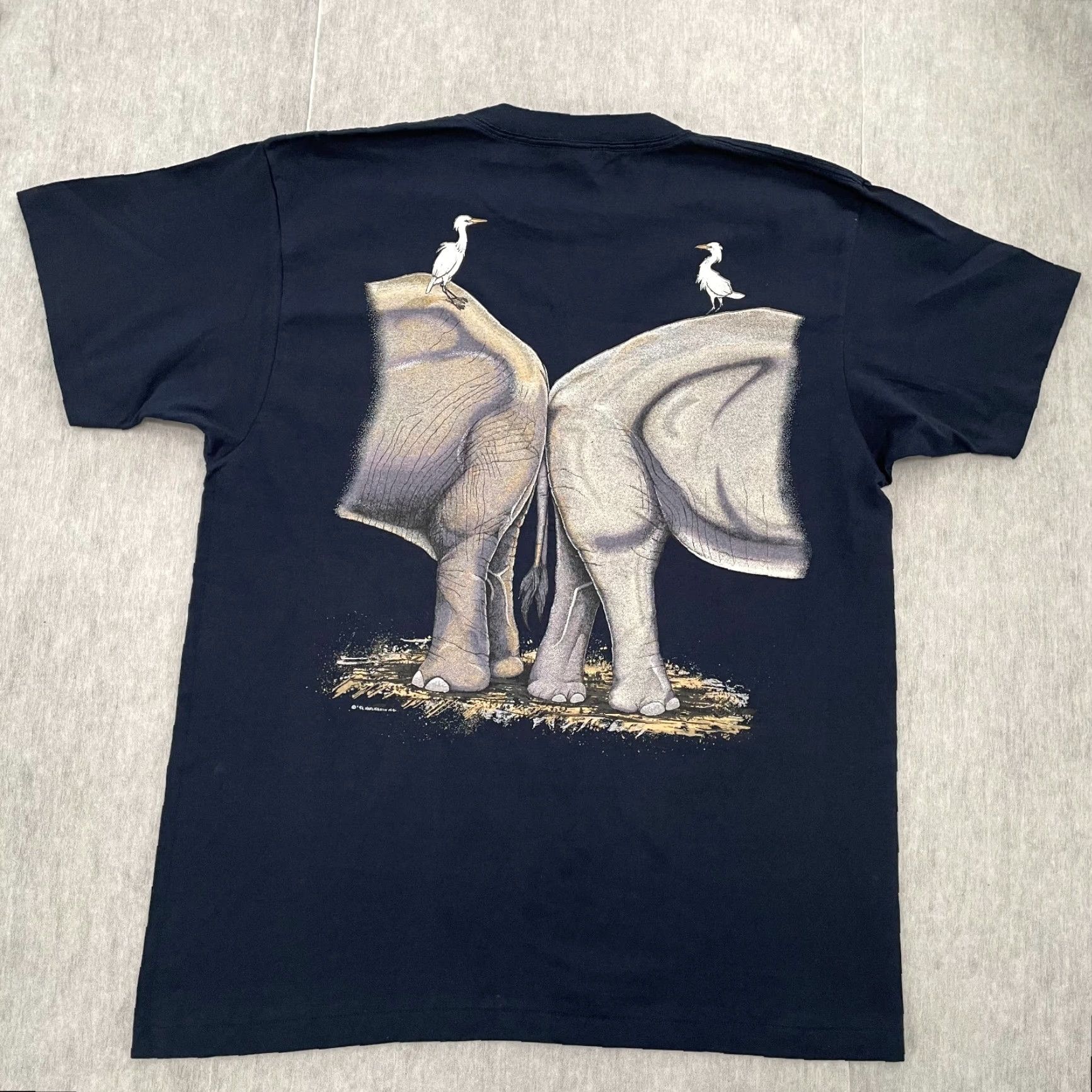 Vintage VINTAGE Turner Originals Elephant Shirt Adult XL Blue Solid Graphic 90s Wildlife Mens Size US XL / EU 56 / 4 - 2 Thumbnail