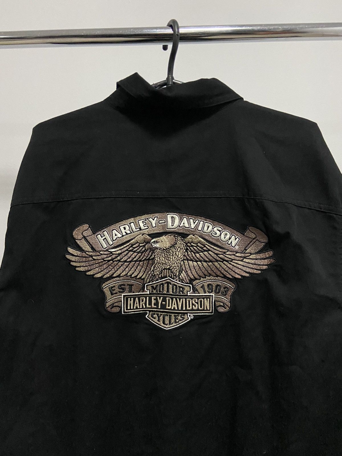 Harley Davidson × Vintage Harley Davidson buttons shirt vintage big logo eagle biker Size US L / EU 52-54 / 3 - 4 Thumbnail