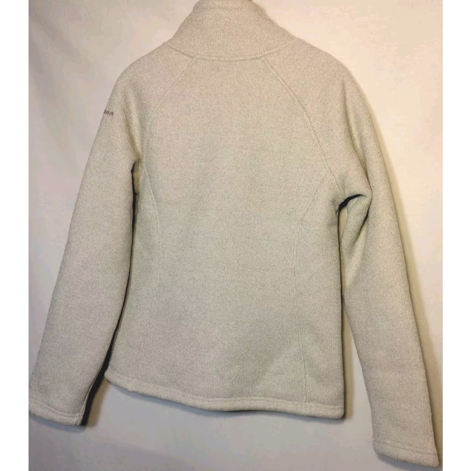 Spyder VINTAGE Spyder Knit Sweater Jacket Women M Oatmeal Heather Full Zip Sherpa Lined READ Size M / US 6-8 / IT 42-44 - 2 Thumbnail