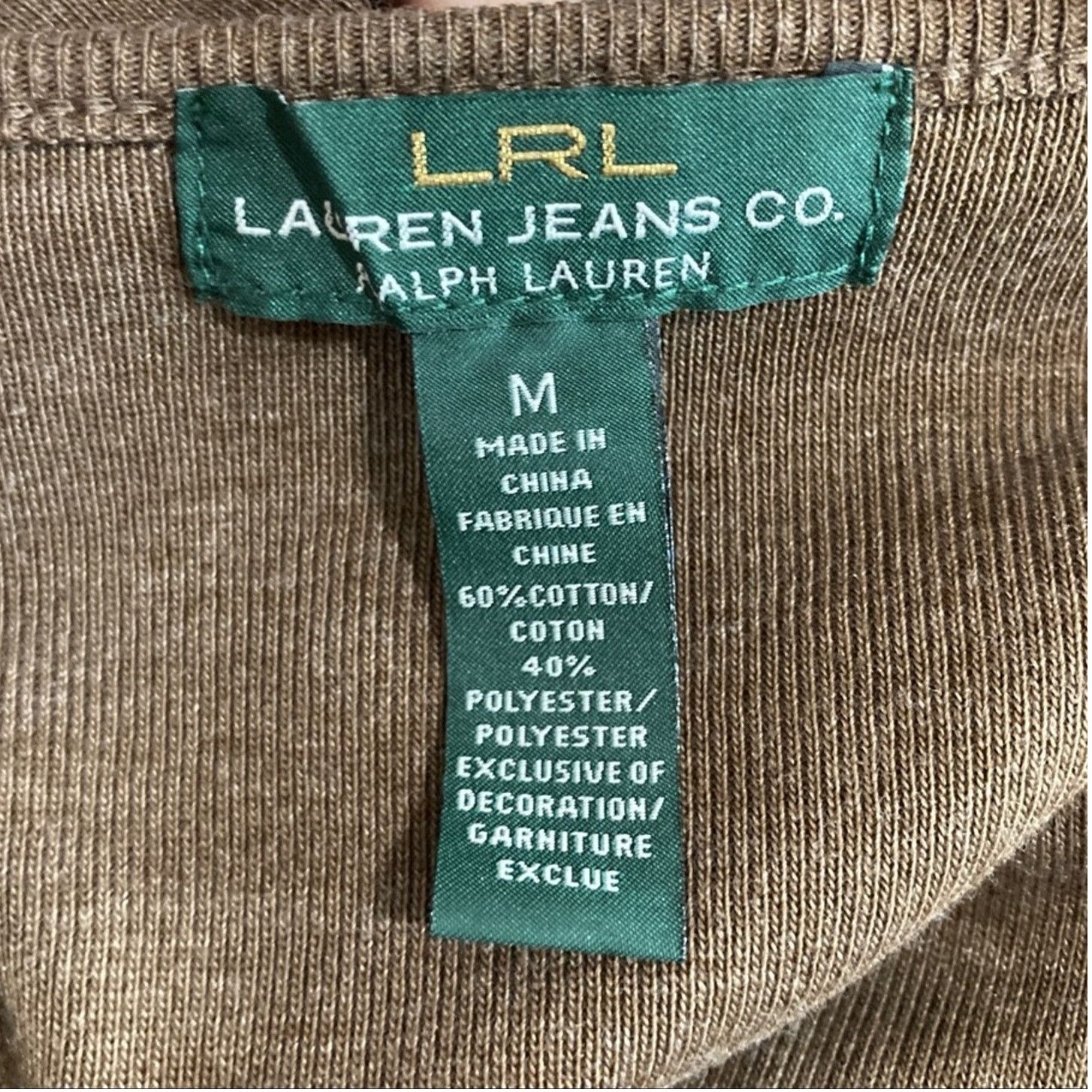 Lauren Ralph Lauren × Ralph Lauren Vtg LRL Mocha Cotton Dress M Quilted Shoulder Zip detail Size M / US 6-8 / IT 42-44 - 2 Thumbnail