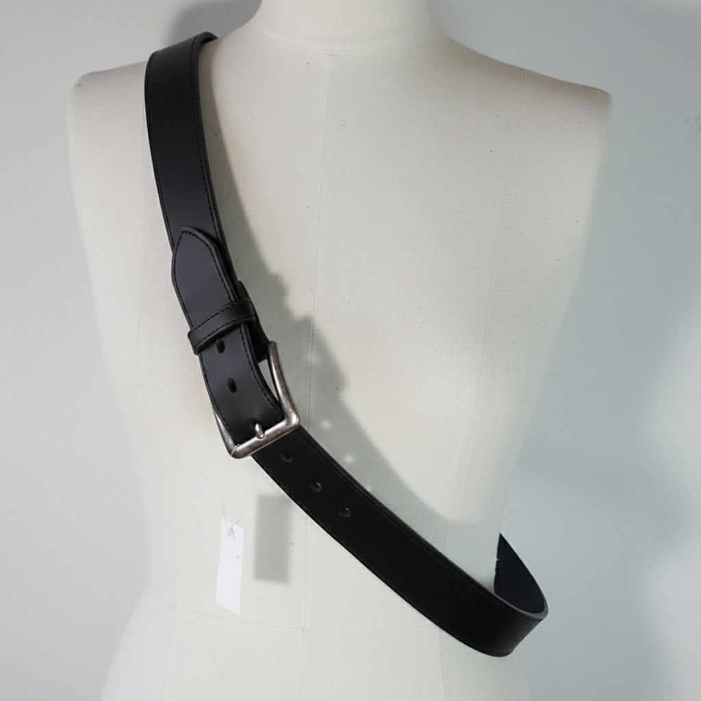 Other King Size 48"-53" Belt NWT Black Leather Reinforced Silver Size ONE SIZE - 2 Thumbnail