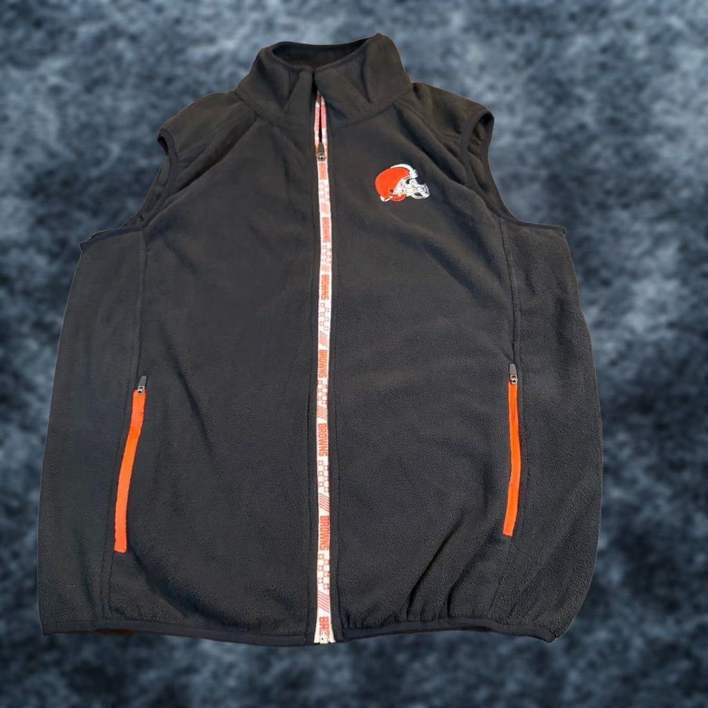 NFL Cleveland Browns NFL Team Apparel Fleece Vest Orange Trim Mens Medium NWT Vest Mens Browns NFL Team Apparel Fleece Vest Orange Trim NWT Size US M / EU 48-50 / 2 - 1 Thumbnail