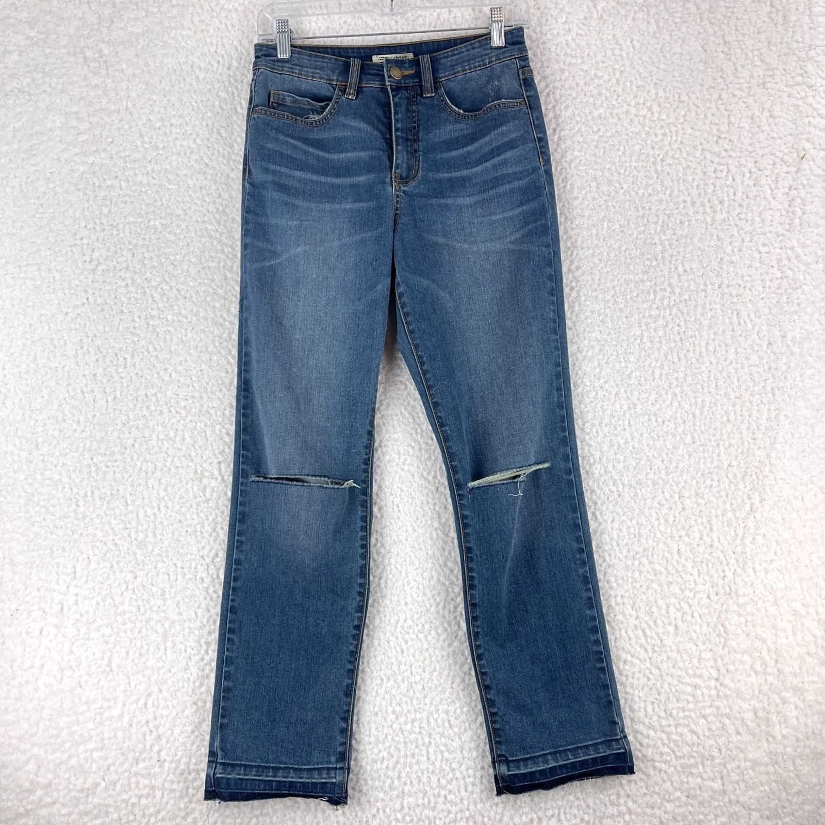 Billabong Billabong Jeans Womens 27 Blue Denim Mid Rise Distressed Frayed Hem Casual Jeans Women 27 Blue Distressed Denim Beach Bohemian City College Womens Size 27" / US 4 / IT 40 - 2 Thumbnail
